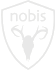 Nobis Skull in Shield Logo