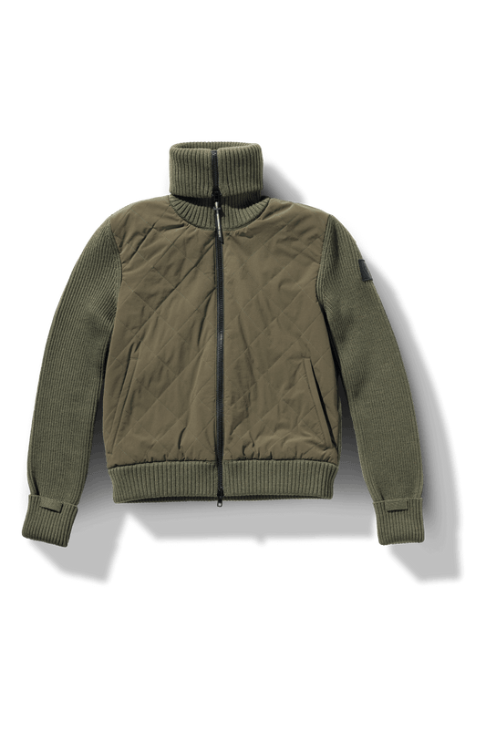 Ada Ladies Quilted Full Zip Sweater in Fatigue + Fatigue