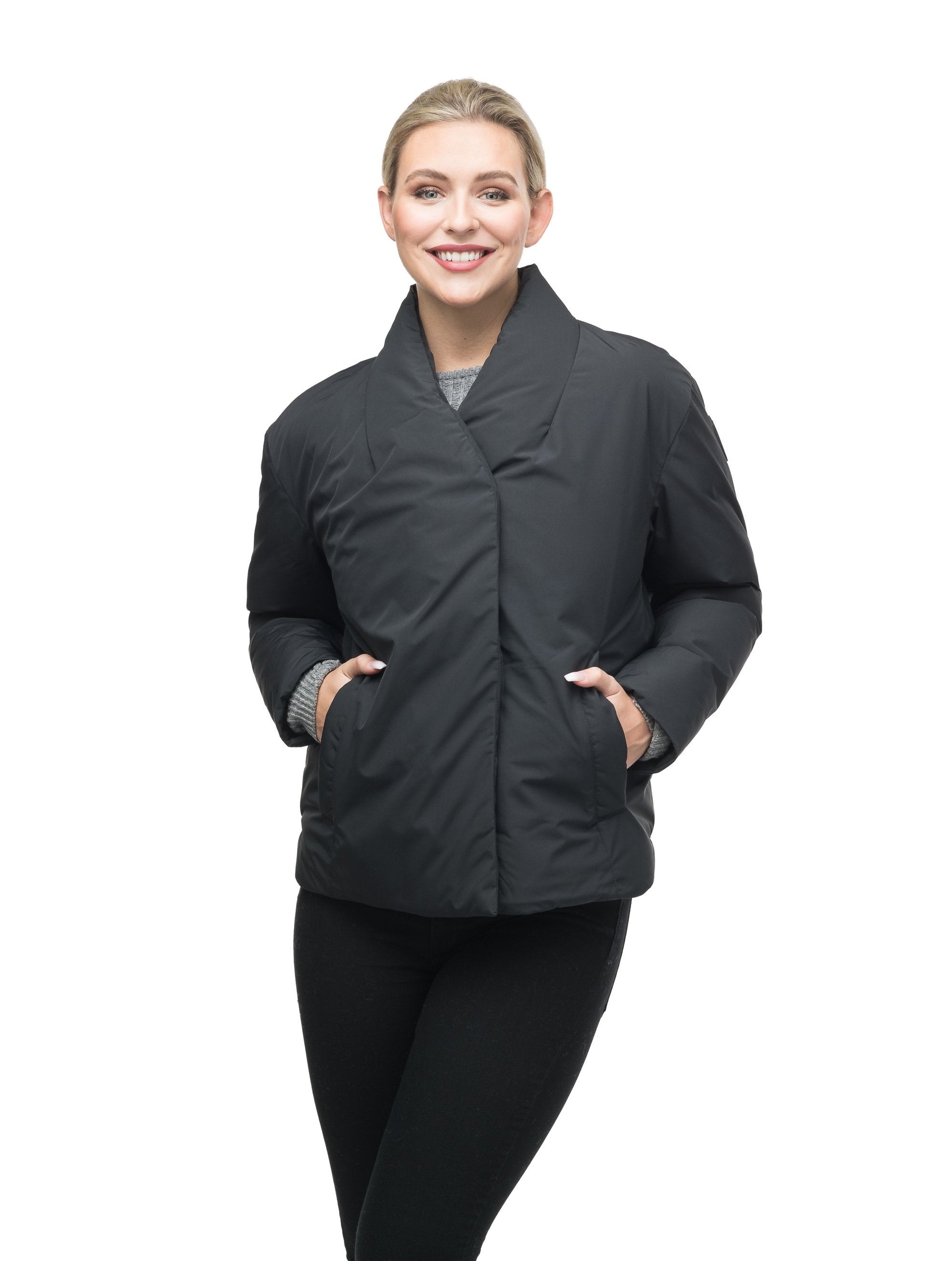 Hip Length Women's Lightweight Jacket in Black