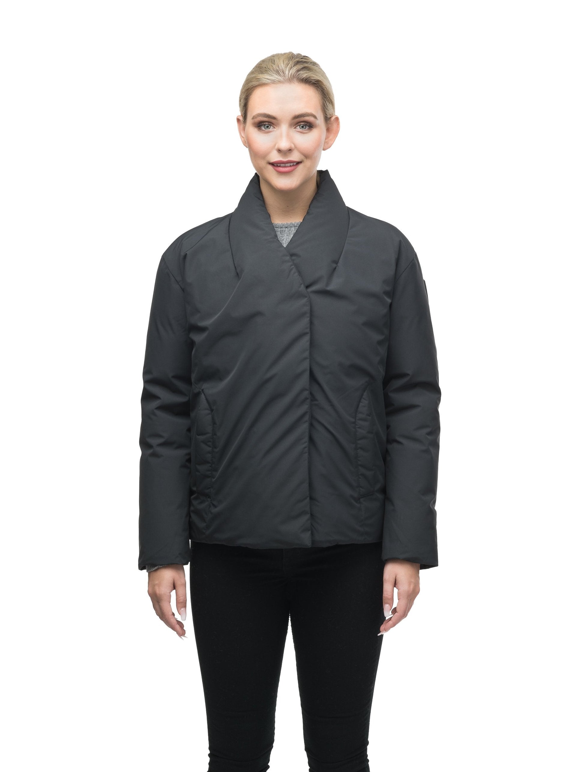 Hip Length Women's Lightweight Jacket in Black