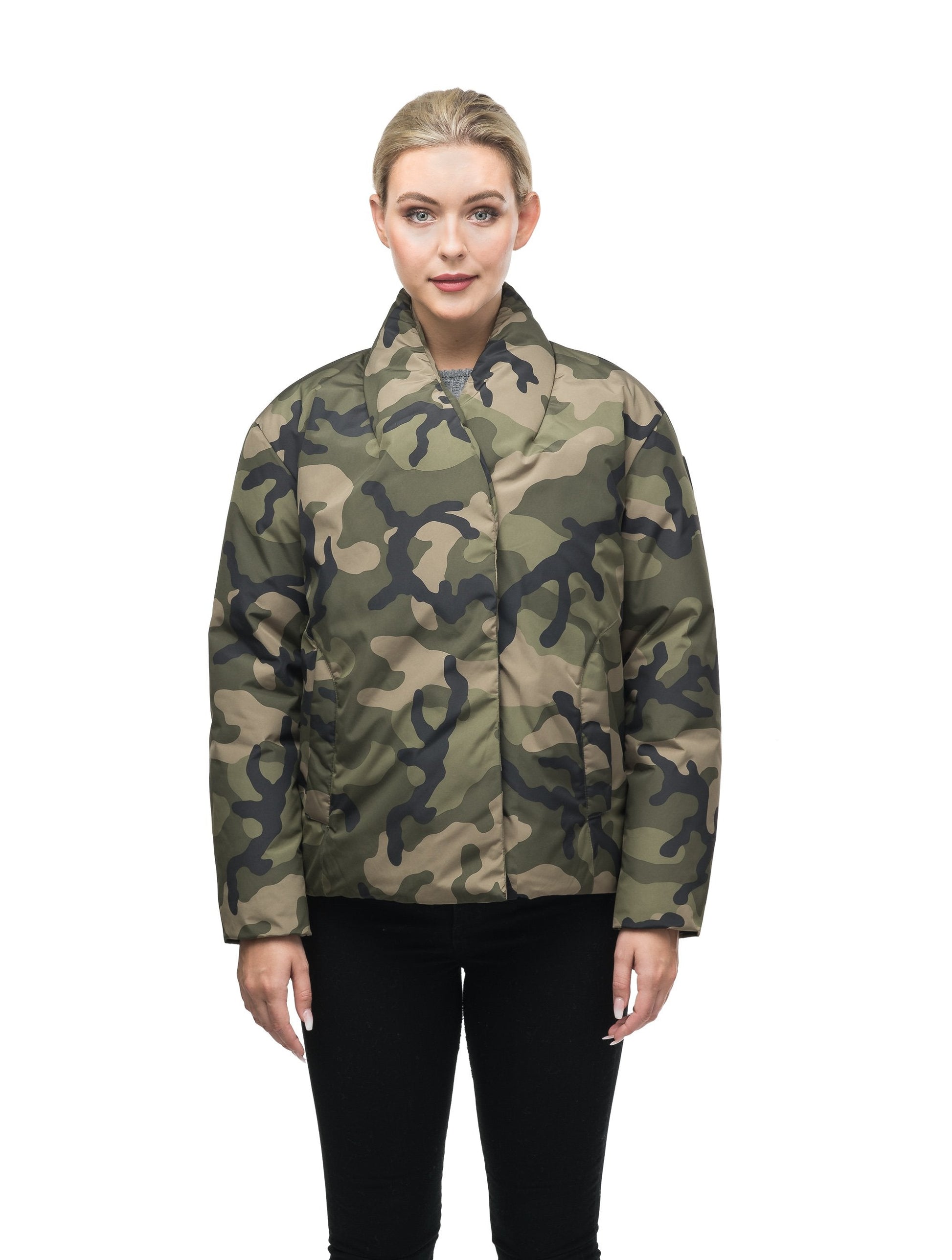 Hip Length Women's Lightweight Jacket in Camo
