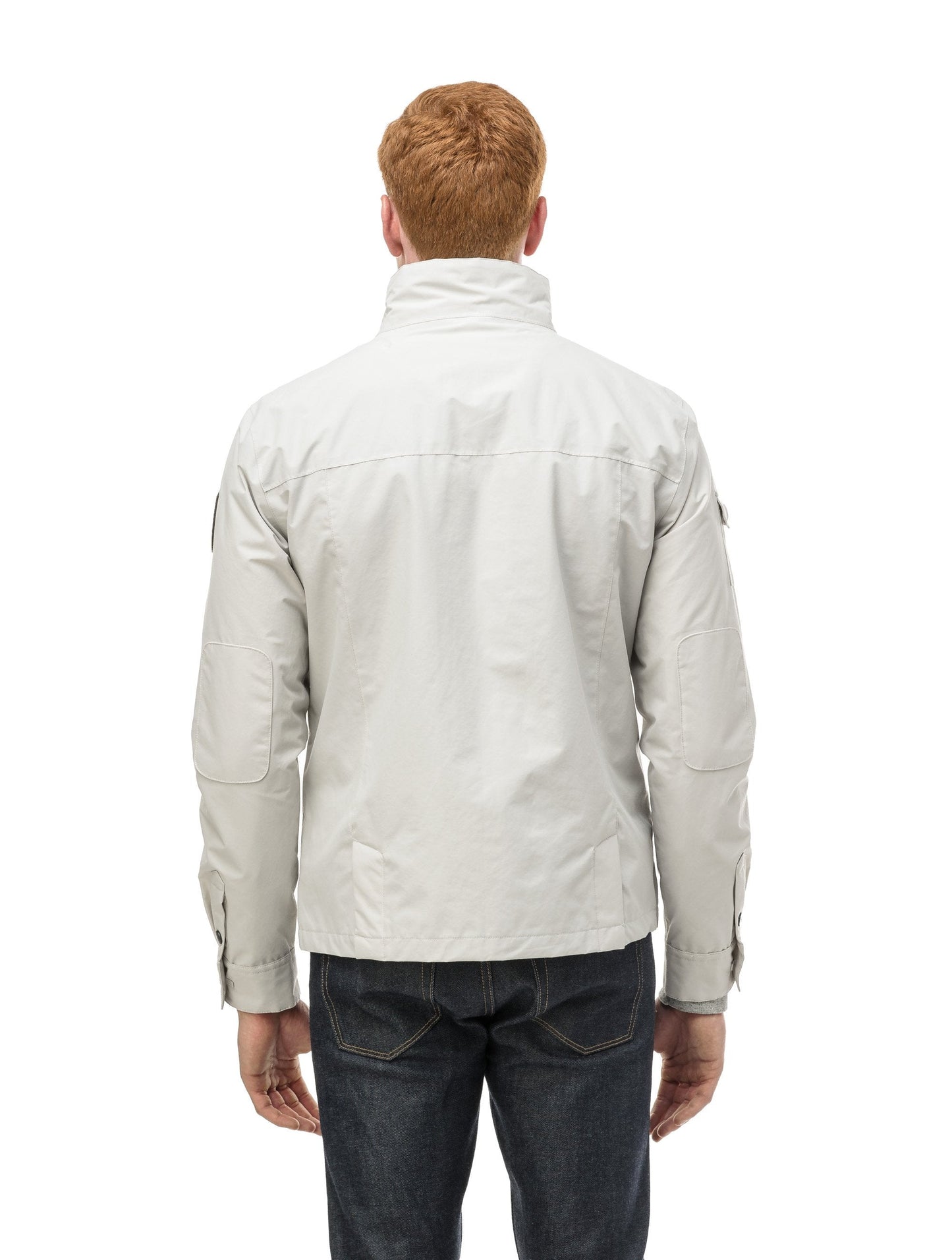 Men's waist length military style jacket in Light Grey