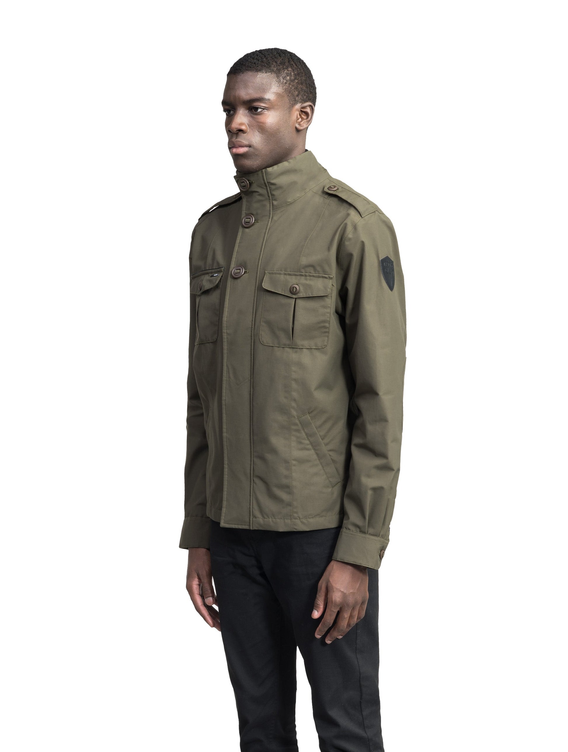 Men's waist length military style jacket in Fatigue