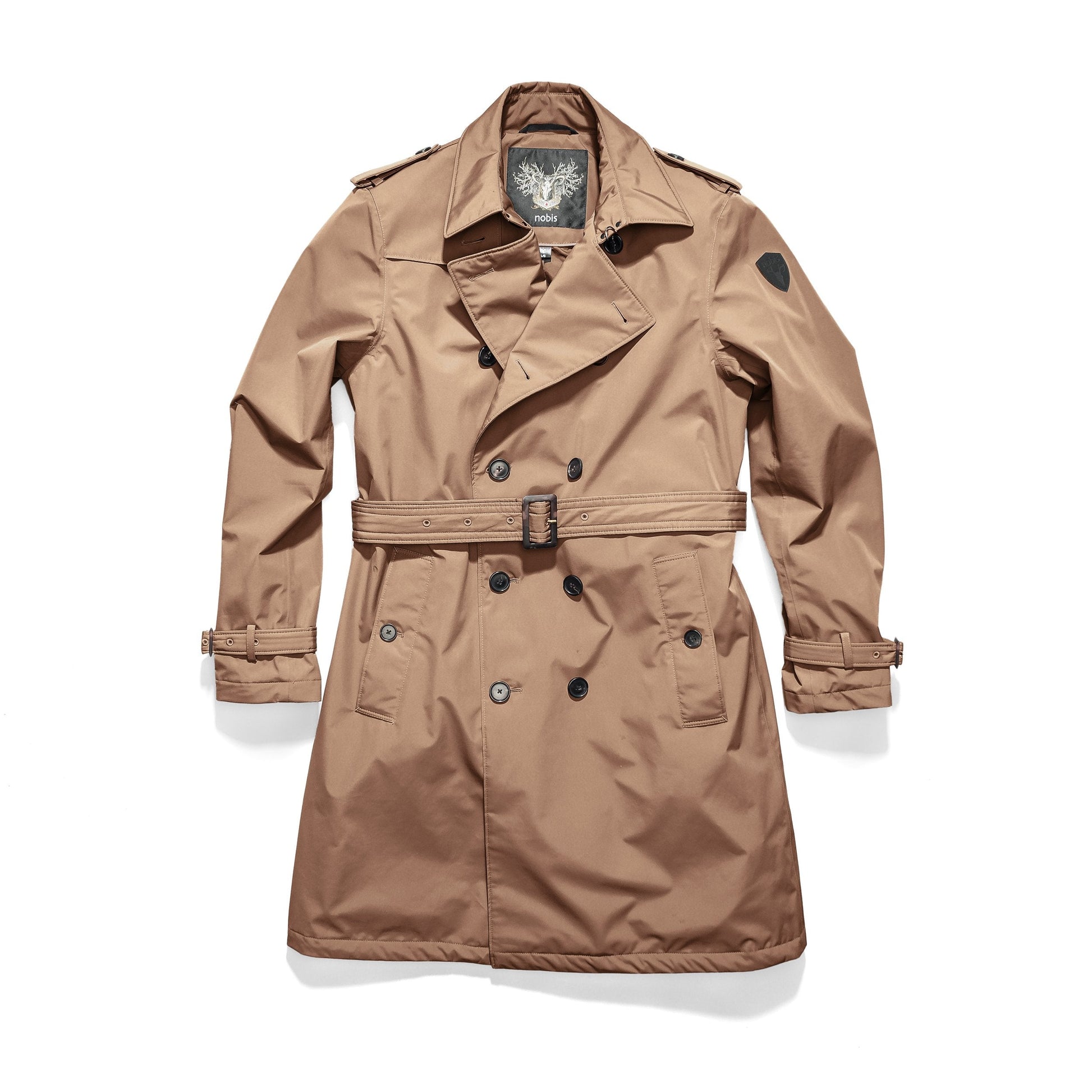 Men's thigh length trench coat with removable belt in Cork