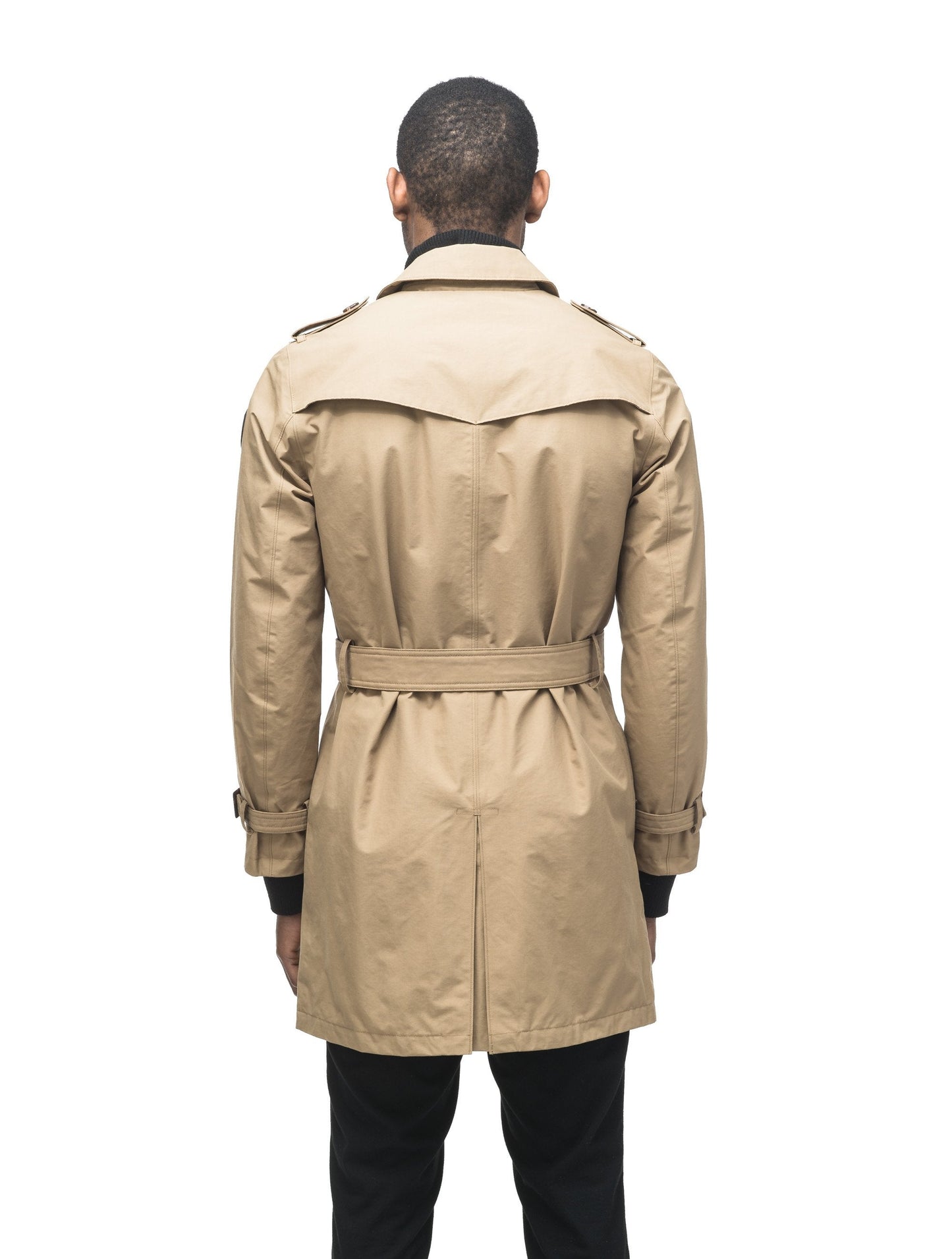 Men's thigh length trench coat with removable belt in Cork