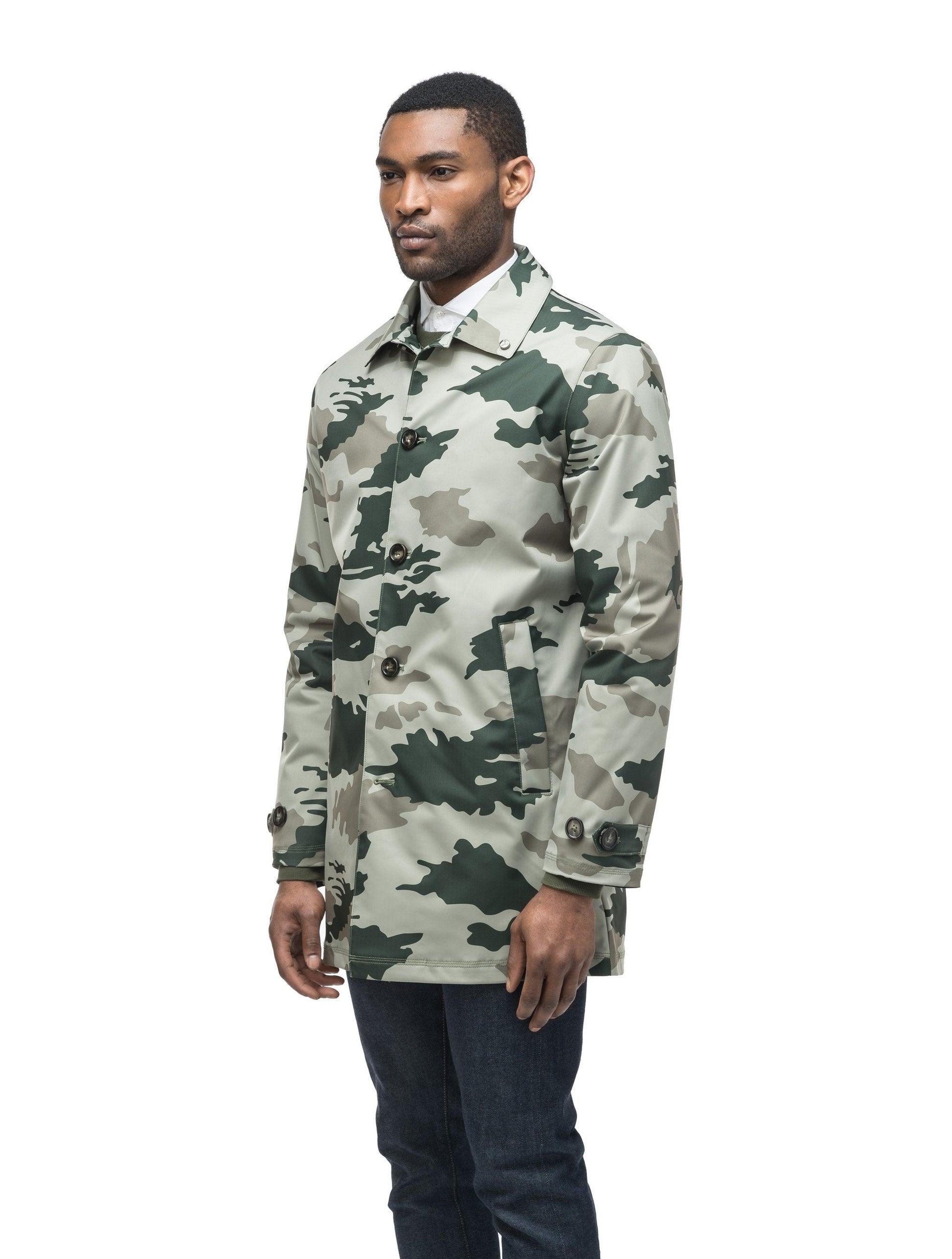 Men's Macintosh style raincoat in Army Green Camo