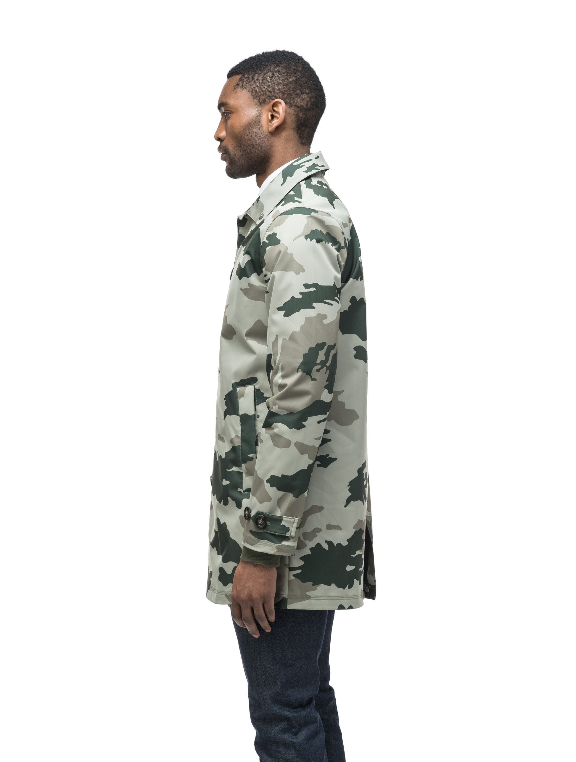 Men's Macintosh style raincoat in Army Green Camo