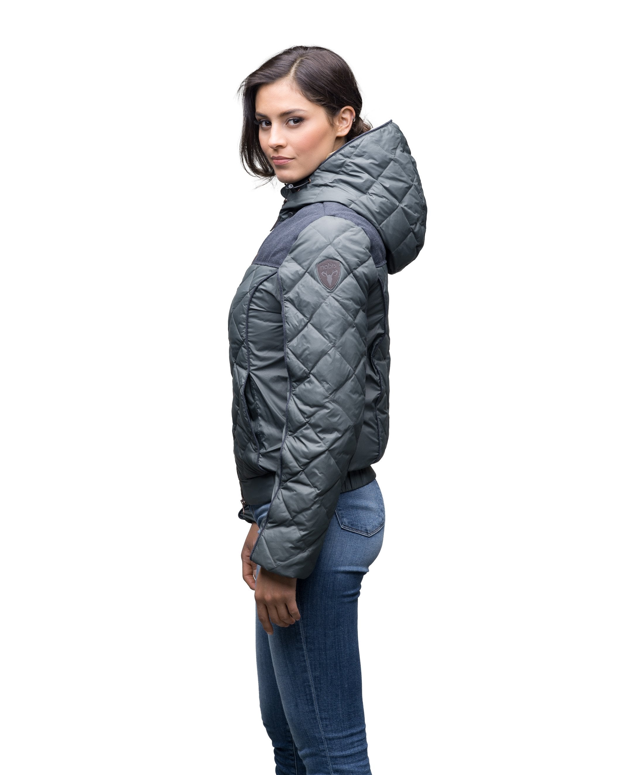 Elle Women s Quilted Hooded Jacket Nobis US