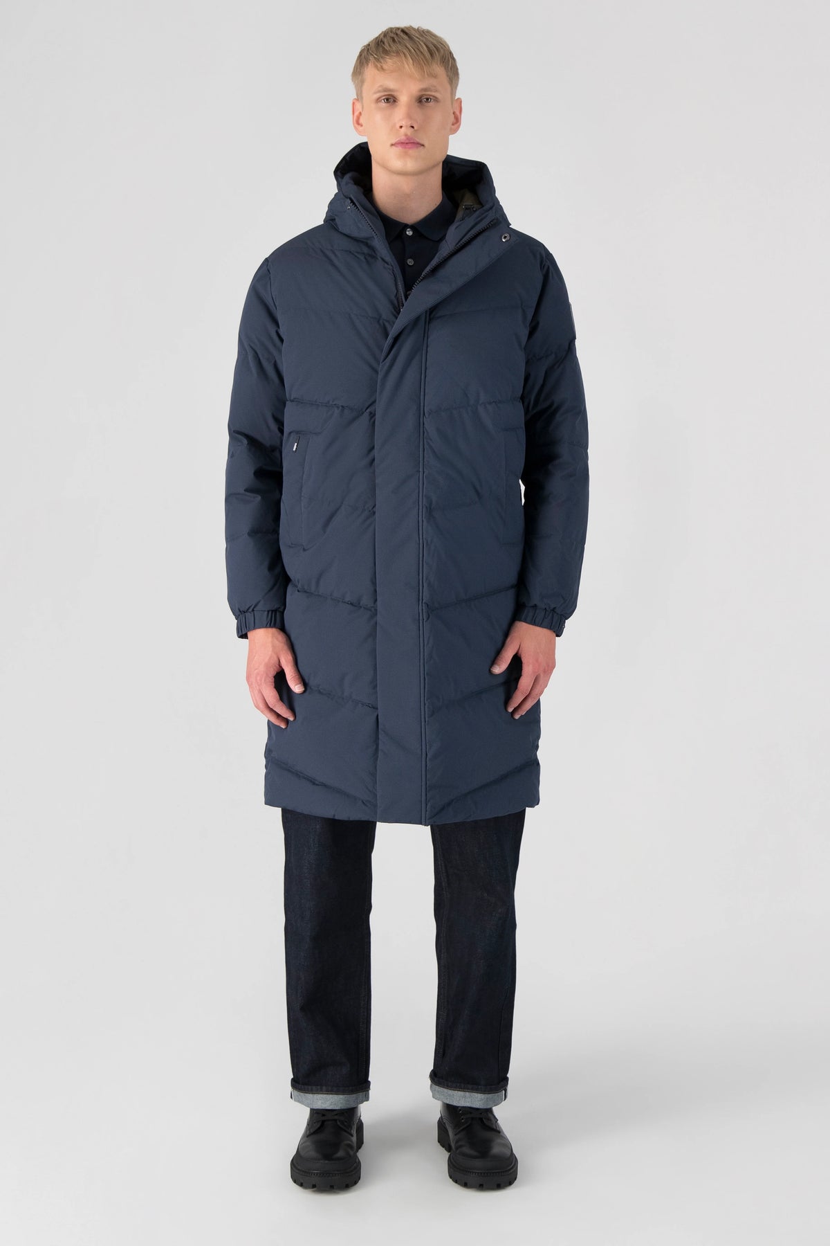 Granger Men's Long Puffer Jacket - Marine