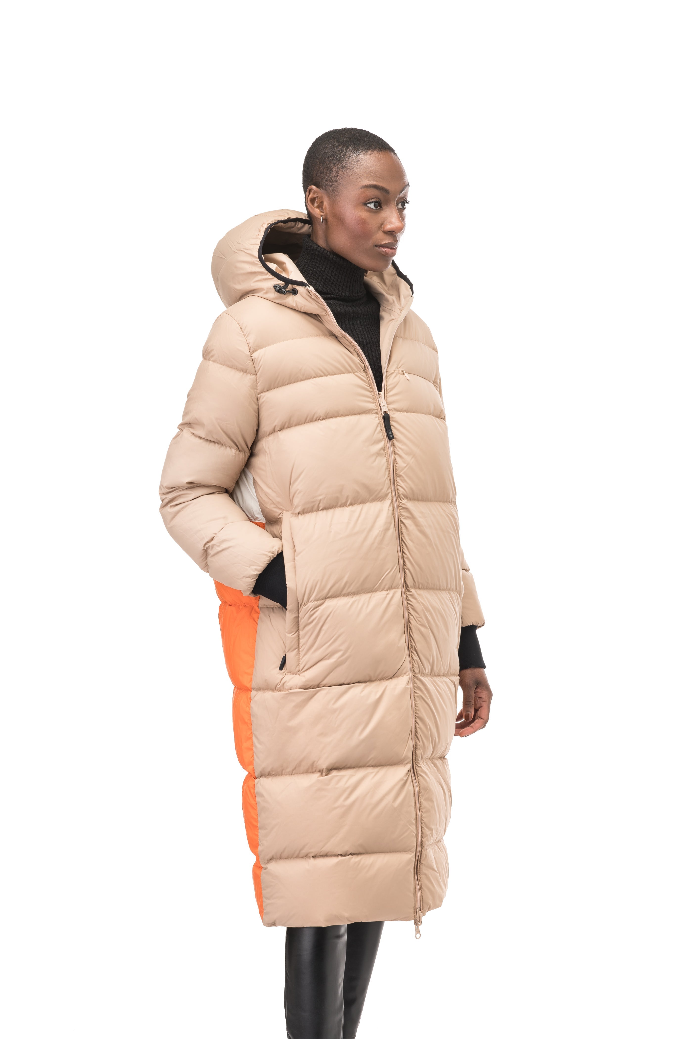 Knee length puffer coat womens online