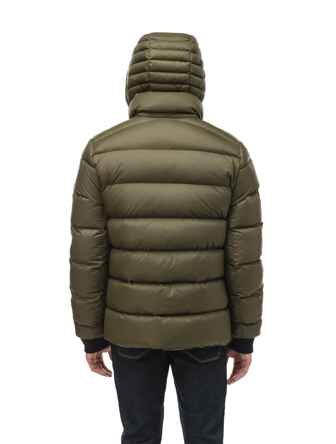 Olive green puffer jacket mens best sale