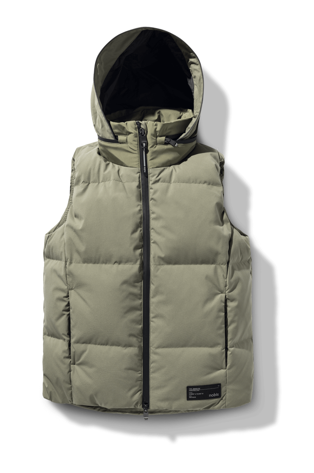 Oren Ladies Performance Vest in hip length, Durable Stretch Ripstop and 3-Ply Micro Denier fabrication, Premium Canadian White Duck Down insulation, tuck-away waterproof hood, and two-way centre front zipper, in Clover