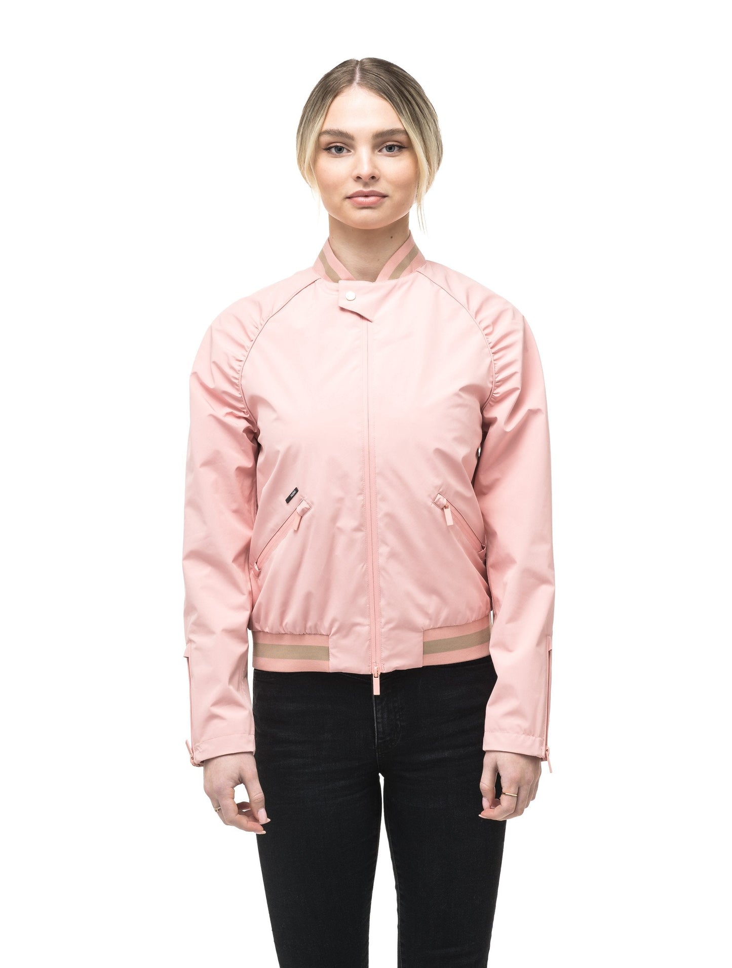 Women's classic bomber jacket called Phoebe in Shell Pink