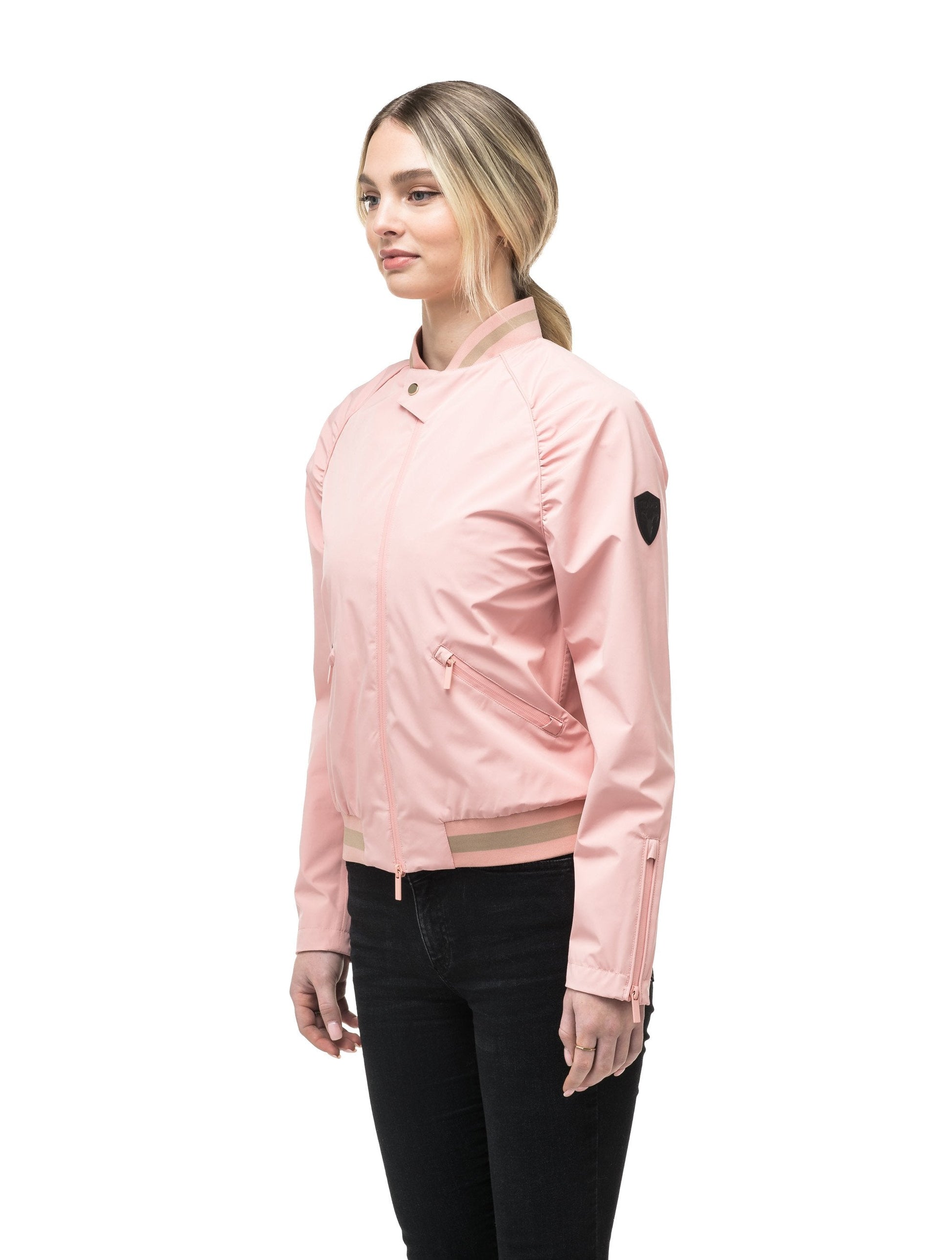 Women's classic bomber jacket called Phoebe in Shell Pink