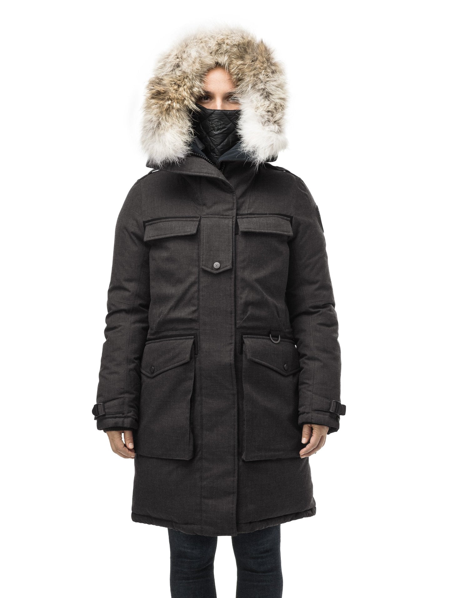 Women's extreme parka with our highest down filling and a removable down filled hood in H. Black