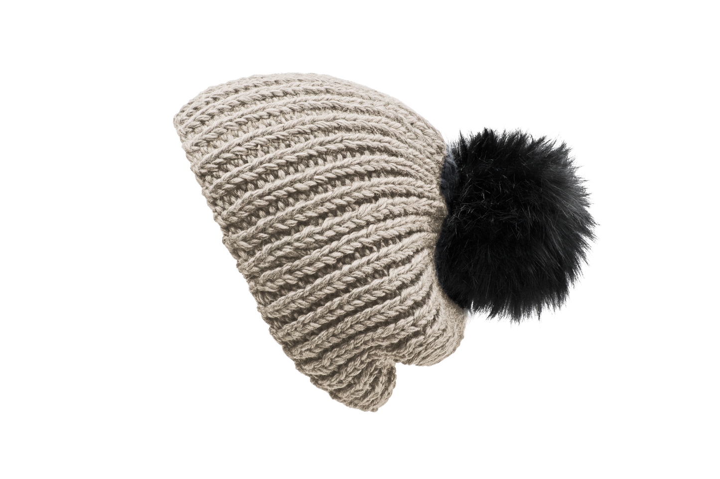 Toque with pom pom in Cream