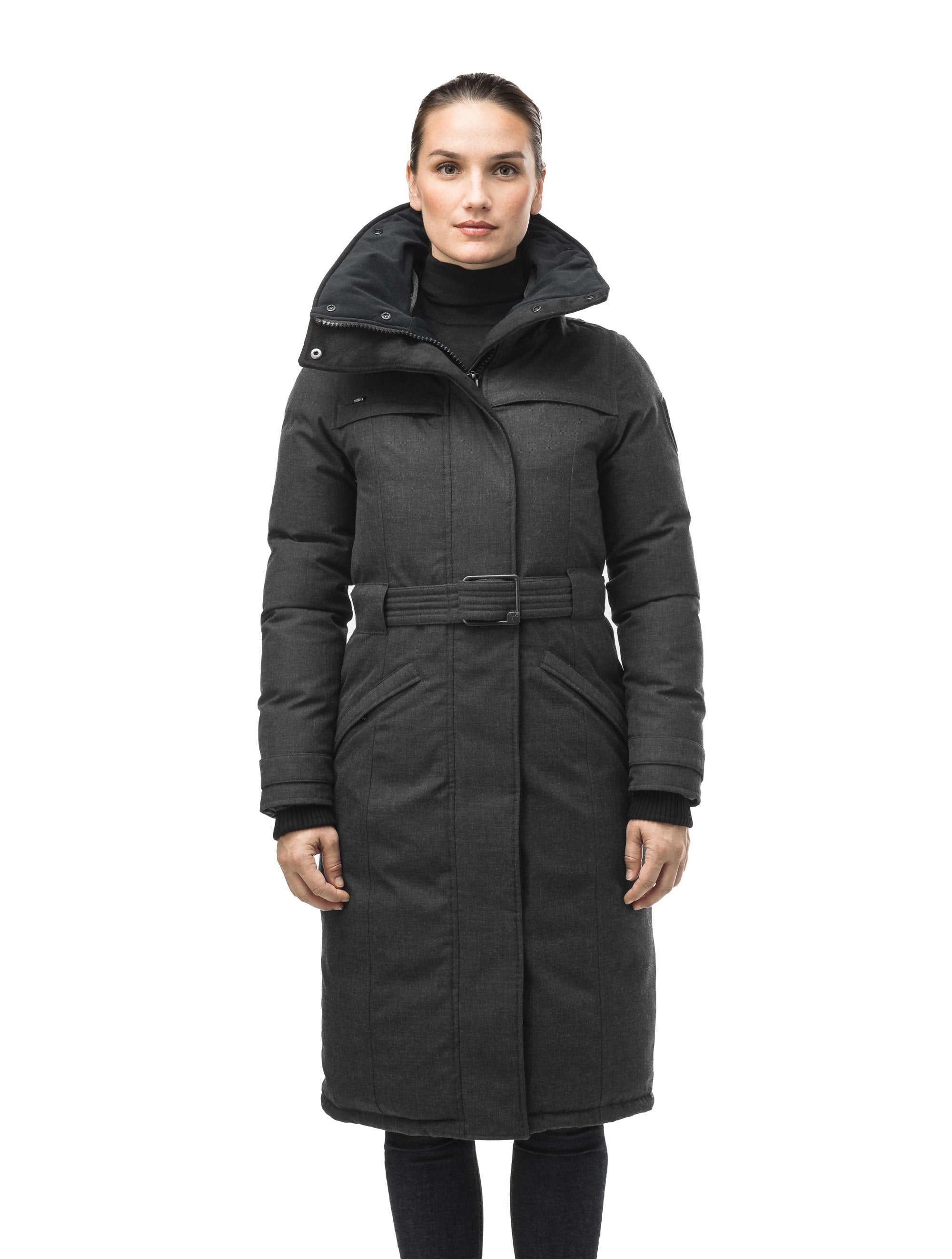 Womens knee length black puffer coat new arrivals