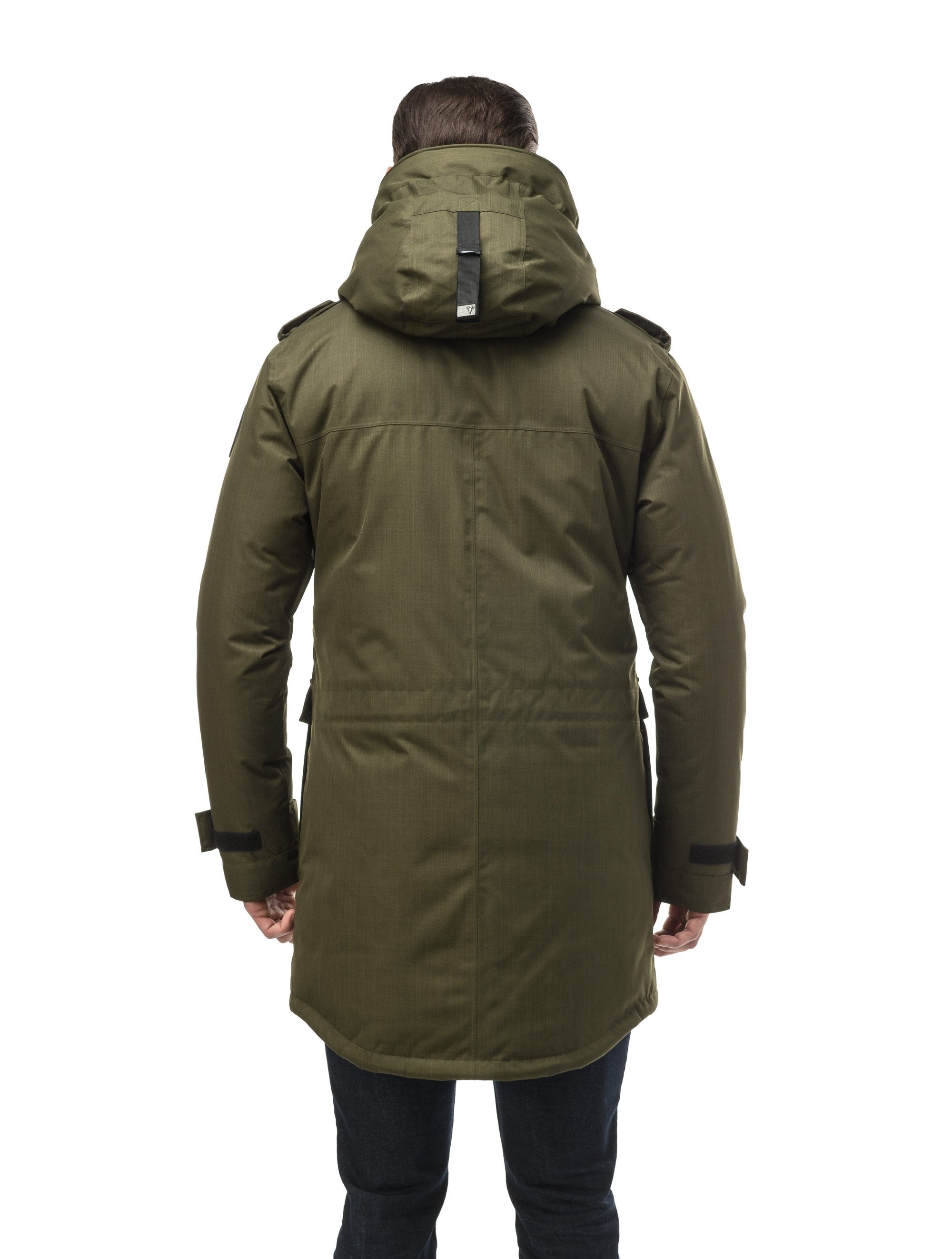 Mens military parka with fur hood on sale