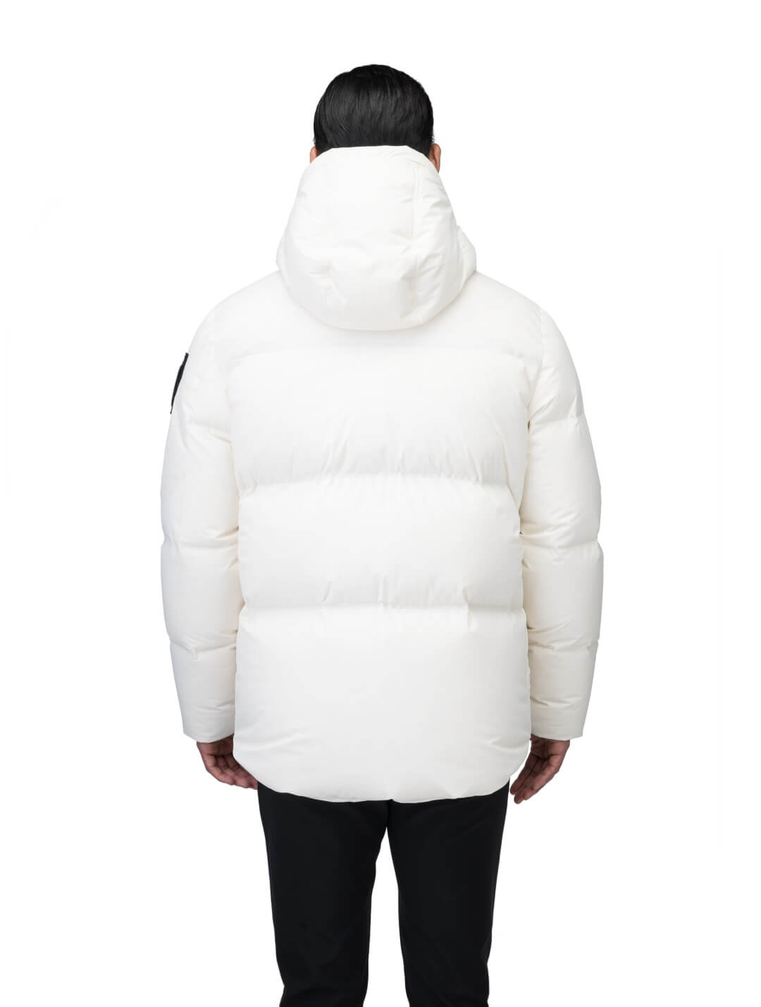 Supra Men's Performance Puffer in hip length, Technical Taffeta and 3-Ply Micro Denier fabrication, Premium Canadian White Duck Down insulation, non-removable down filled hood, centre front two-way zipper, flap pockets at waist, and zipper pocket at left bicep, in Wheat Desert