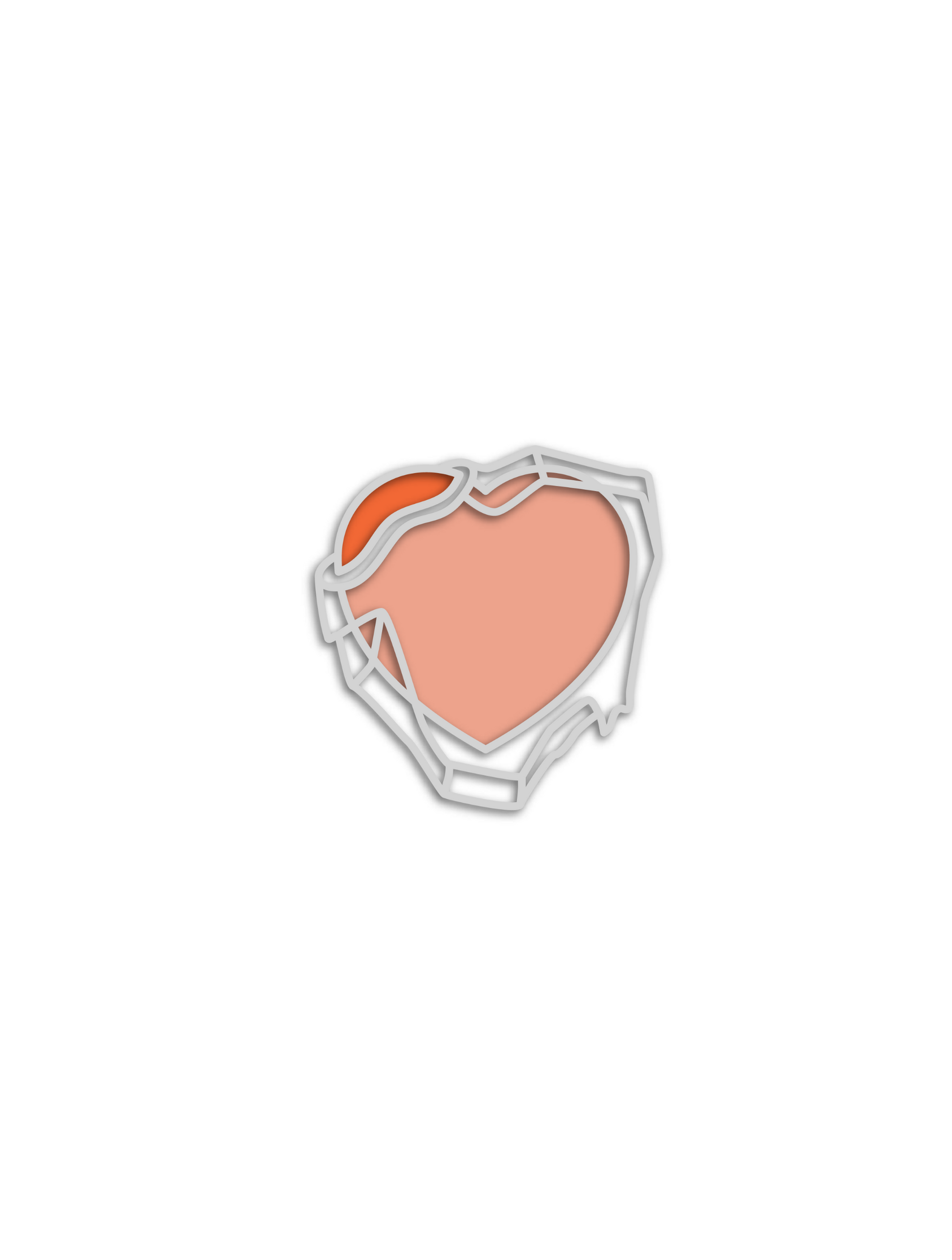 No Cold Shoulder Atomic Frozen Heart Pin