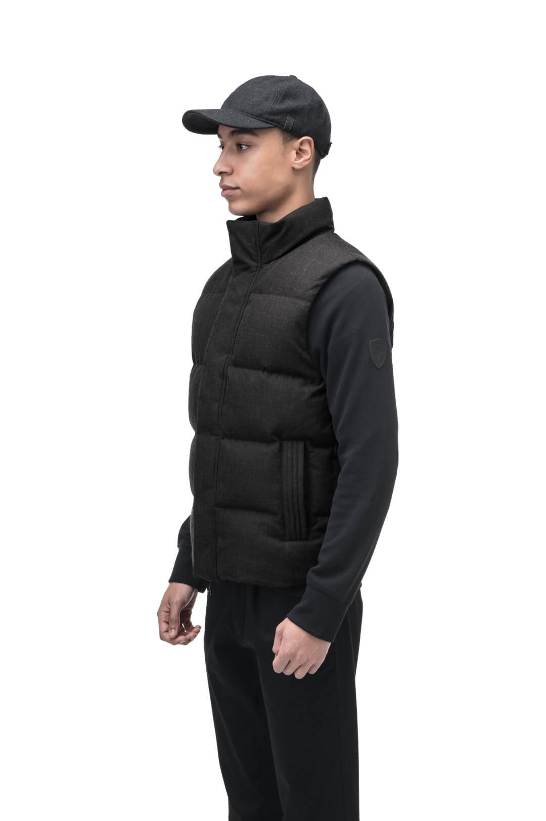 Men black puffer vest best sale