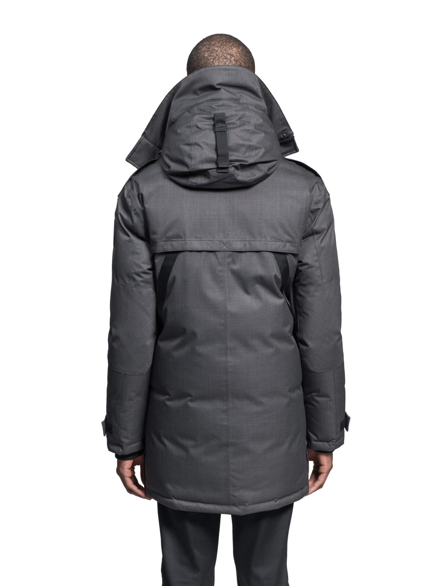 Men's Best Selling Parka the Yatesy is a down filled jacket with a zipper closure and magnetic placket in Steel Grey