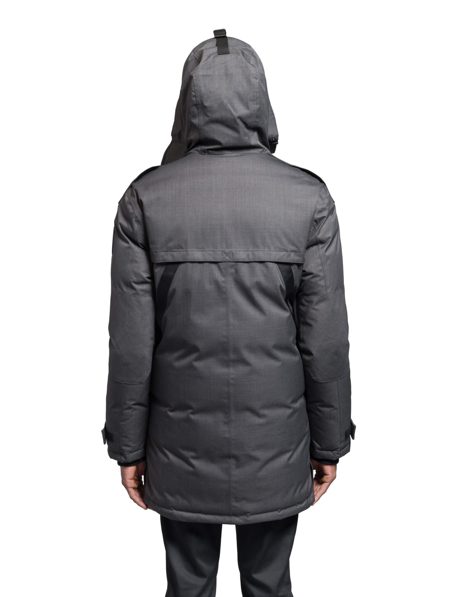 Men's Best Selling Parka the Yatesy is a down filled jacket with a zipper closure and magnetic placket in Steel Grey