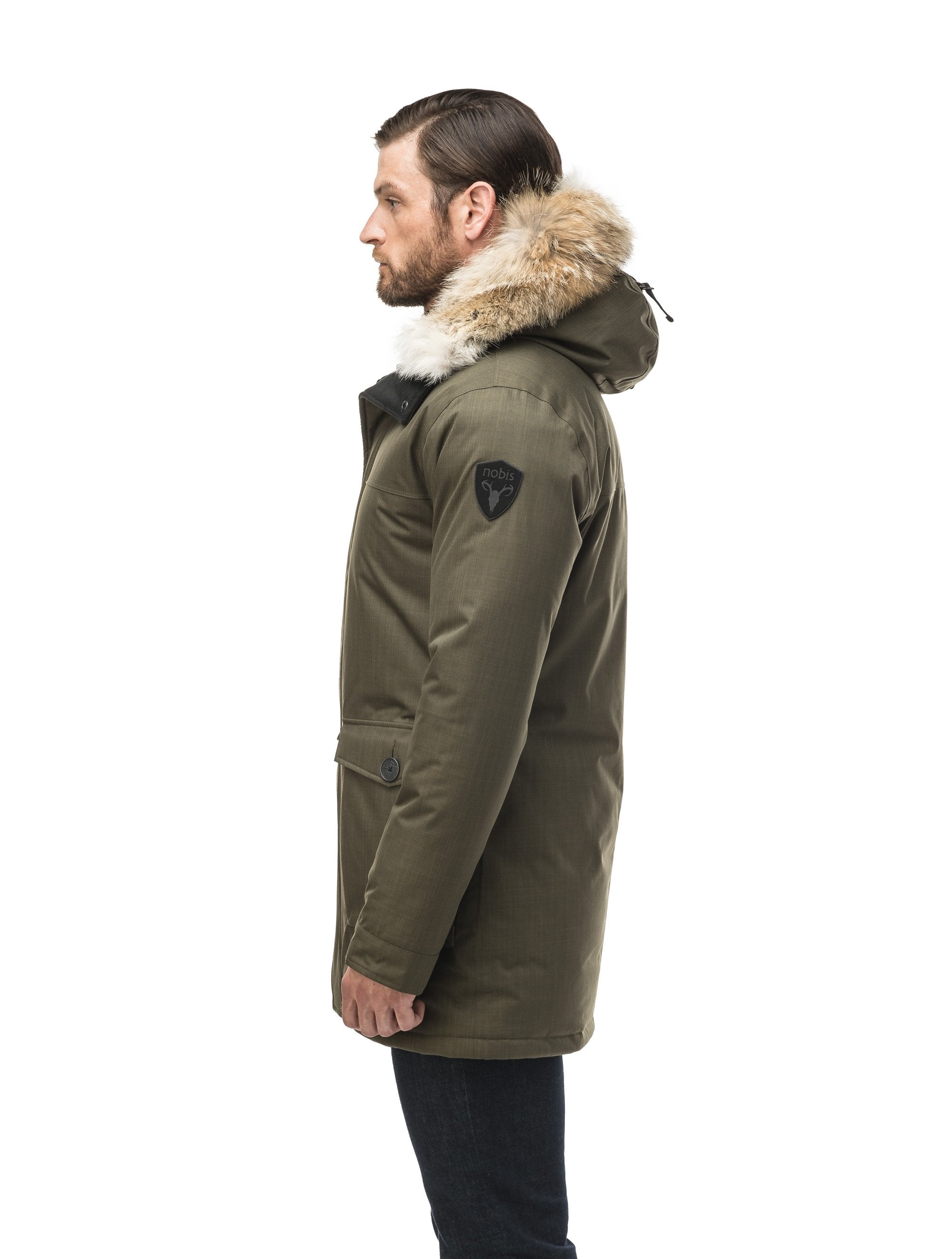 Mens olive green parka coat best sale