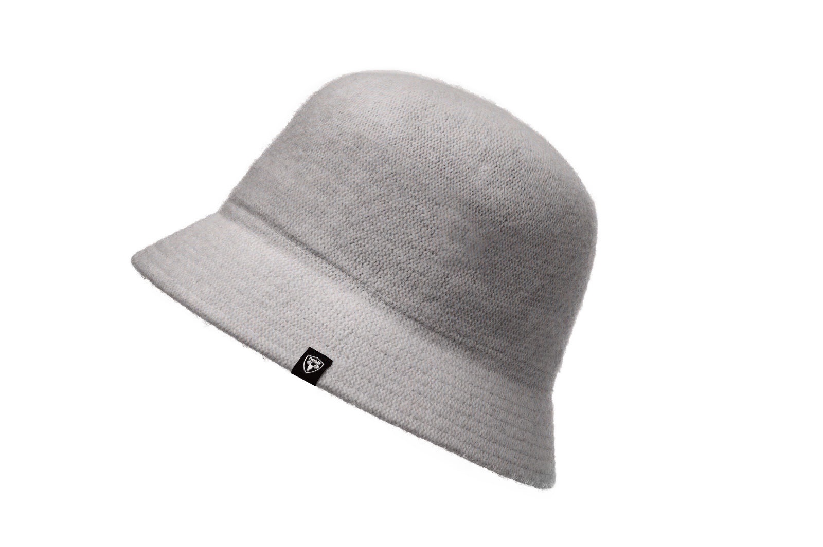 Knit moulded bucket hat in Heather Grey