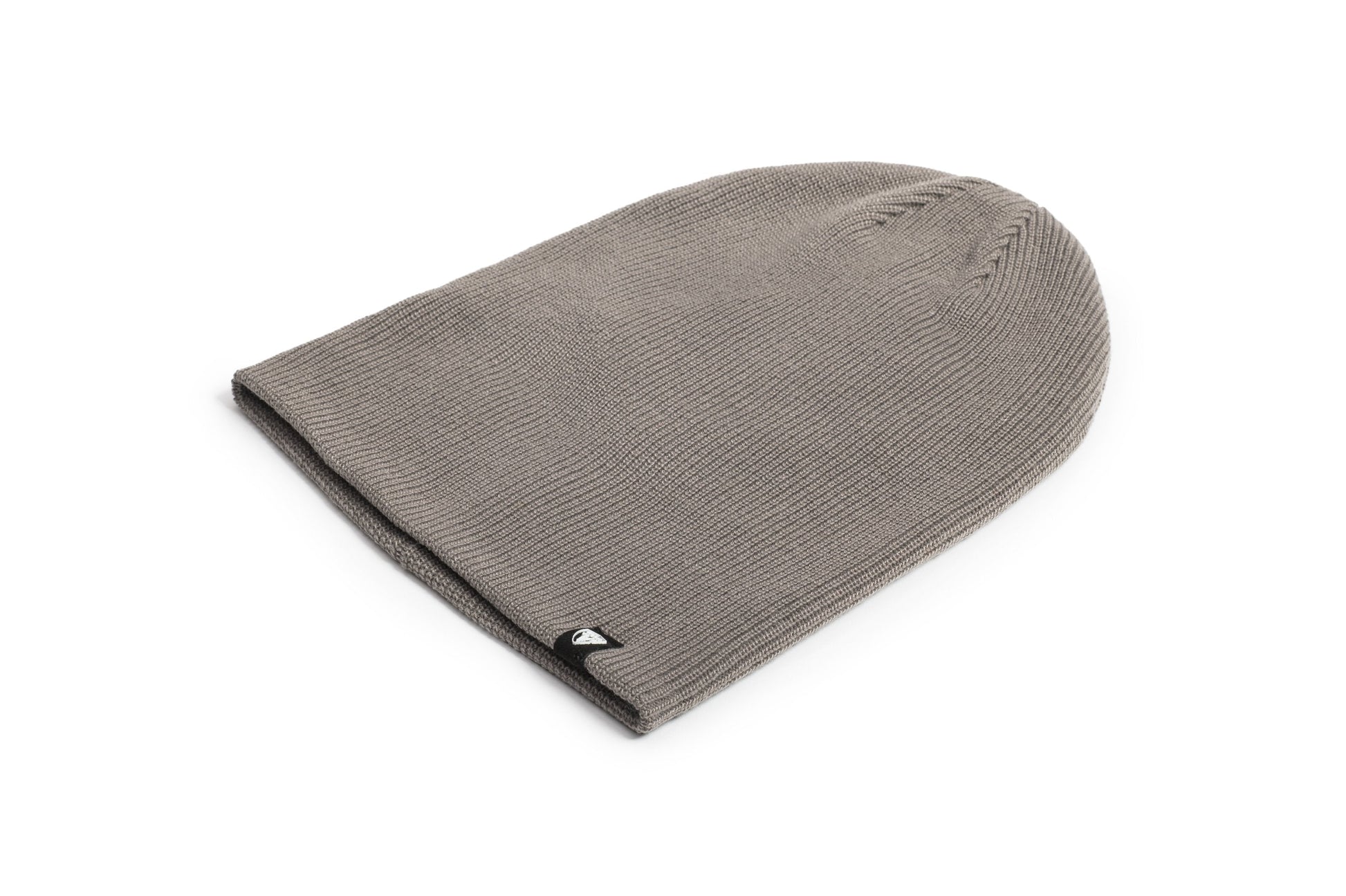 Julian Knit Toque in fine ribbed jersey, with nobis label on cuff, in Grey