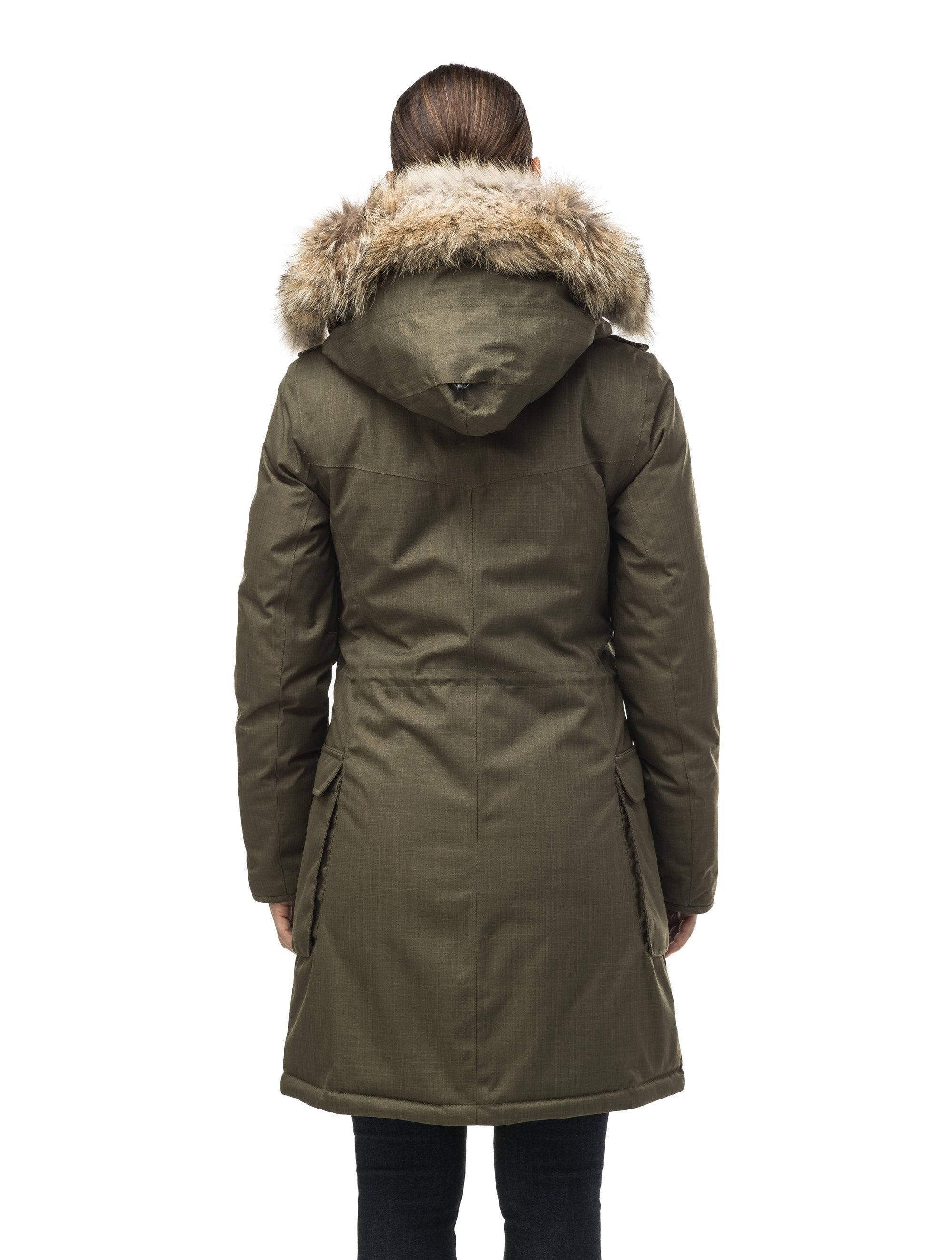 Womens green parka with hotsell fur hood