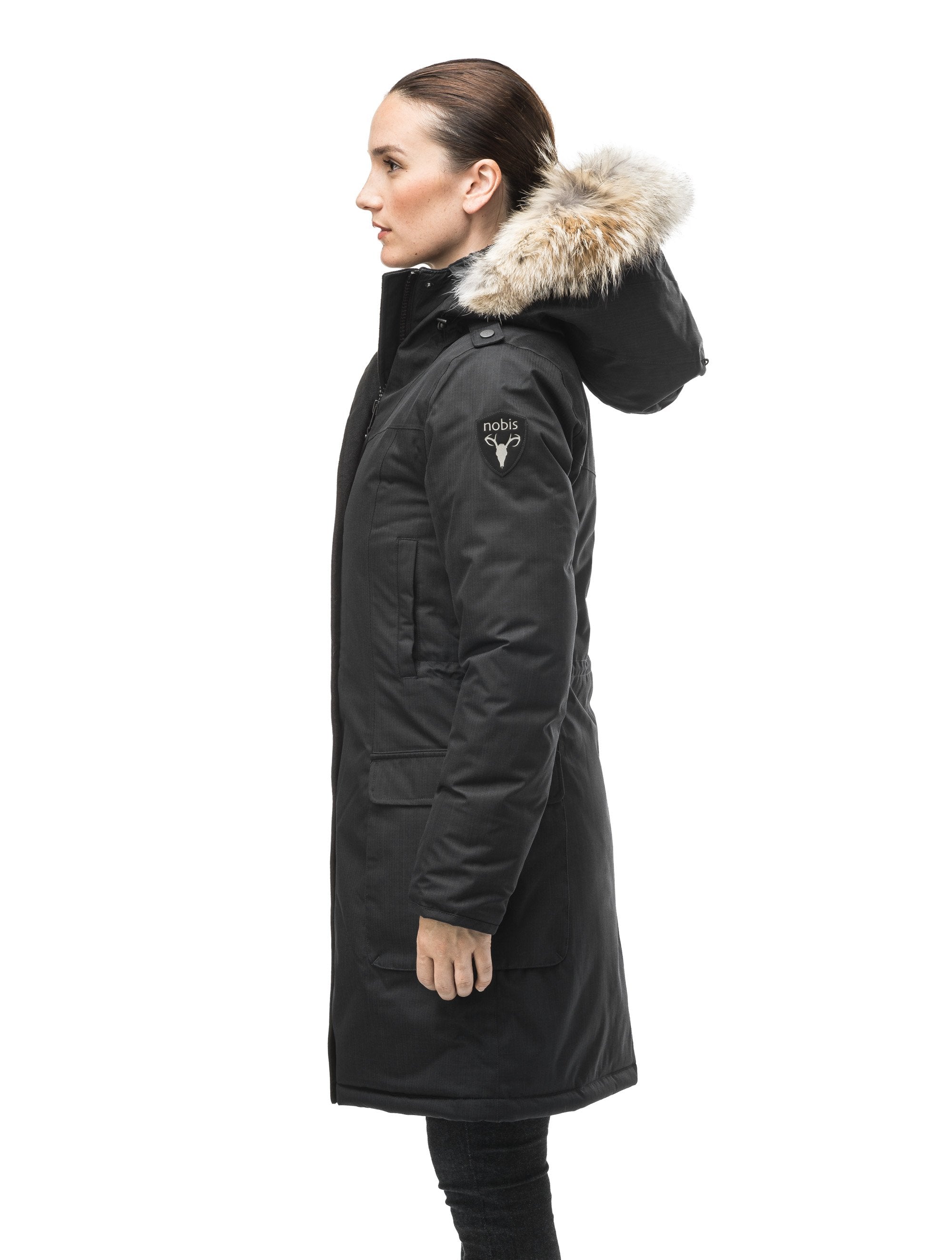 Ladies black best sale coat with hood