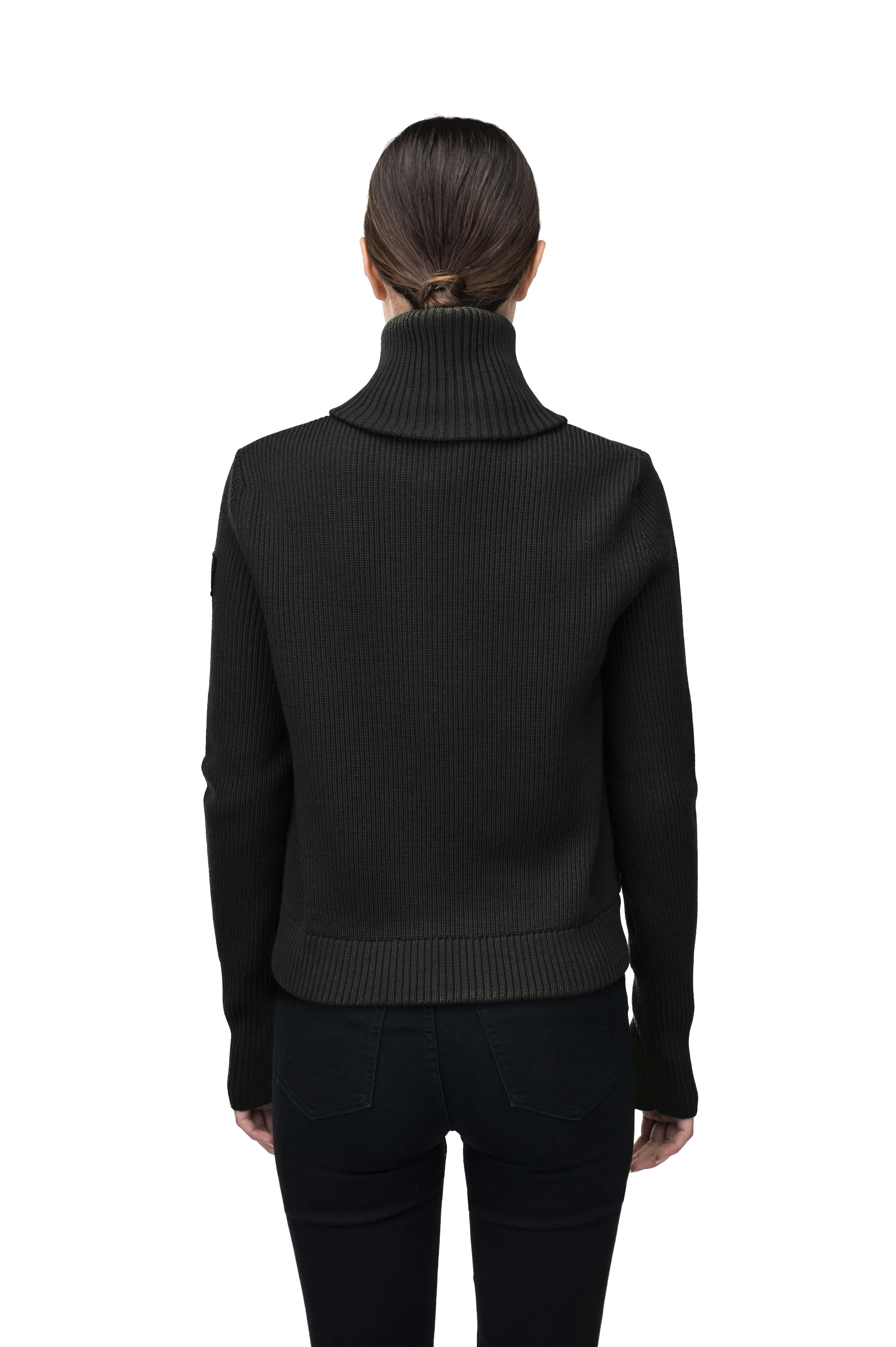 Ladies turtleneck shop with back zipper