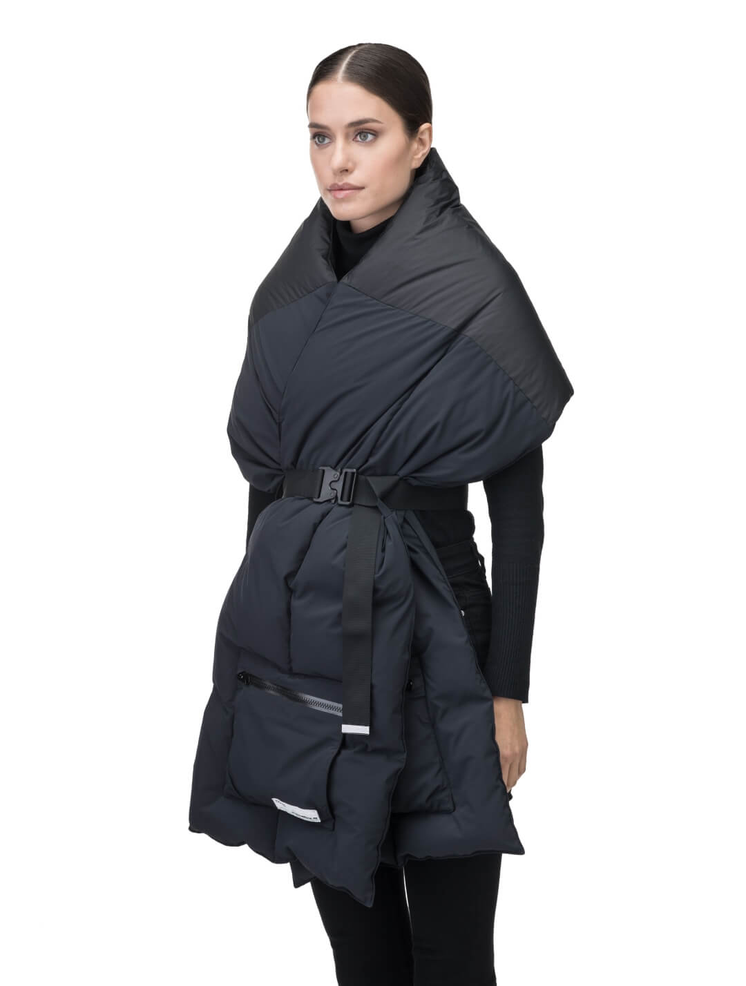 Balenciaga | Black ylon Wrap Down Jacket