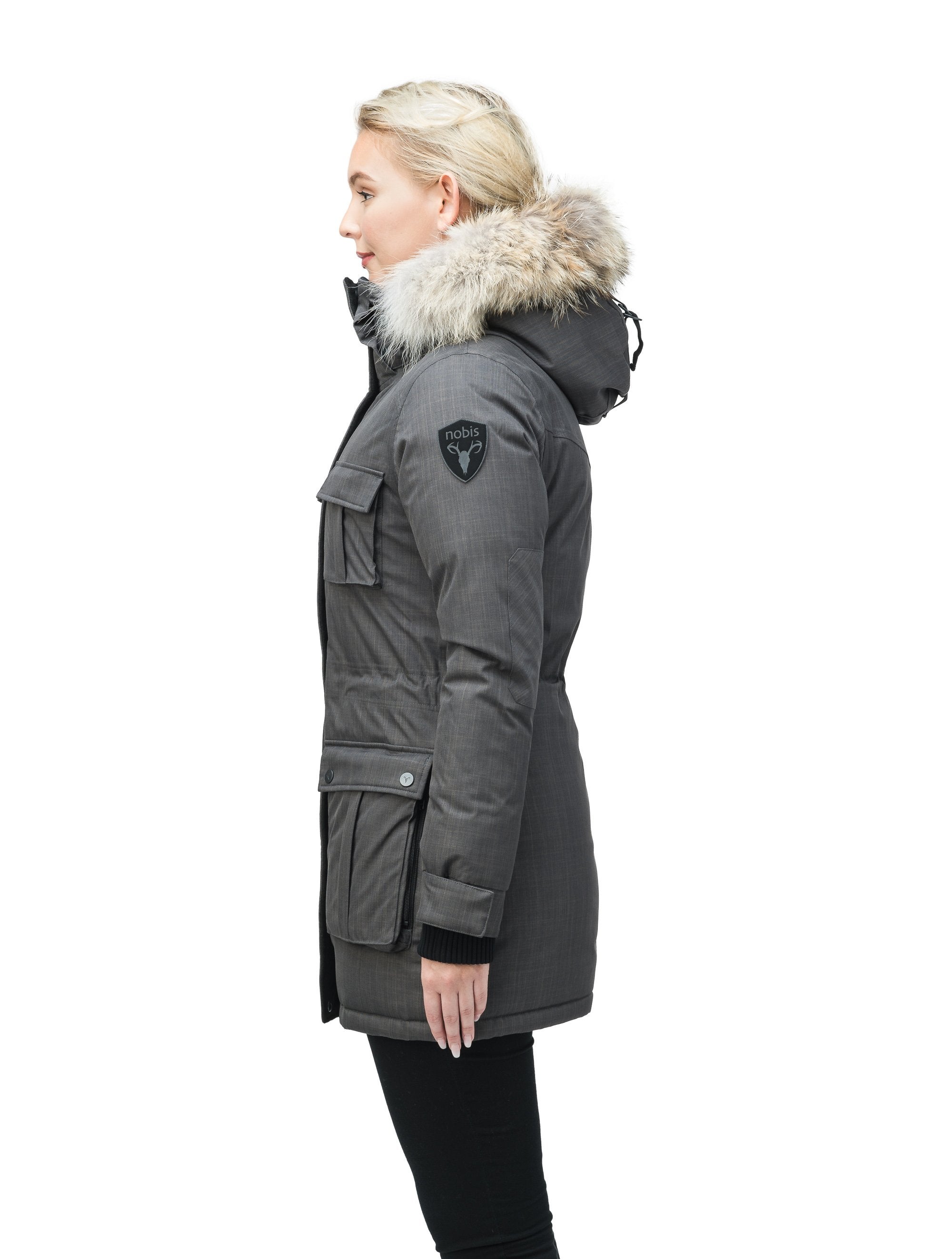 Ladies grey parka best sale