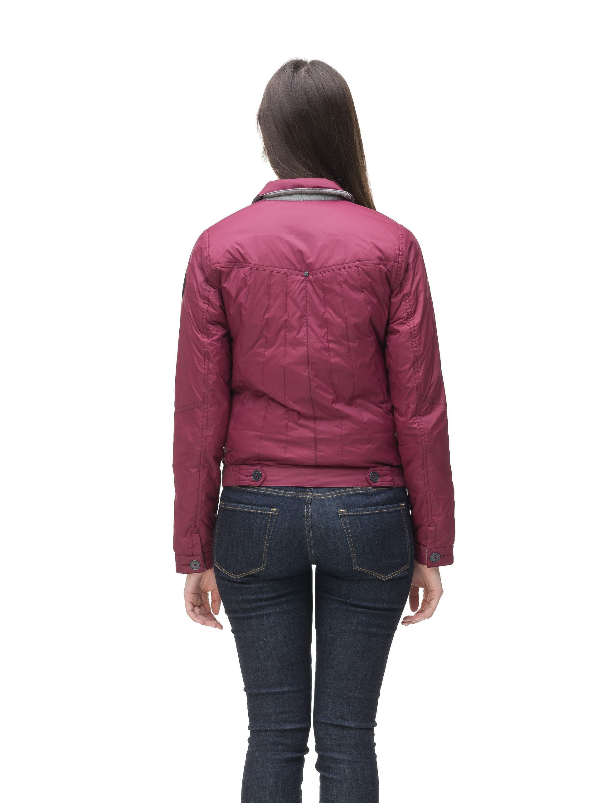 Lightweight cropped women's jacket in Berry, Denim Blue or Black