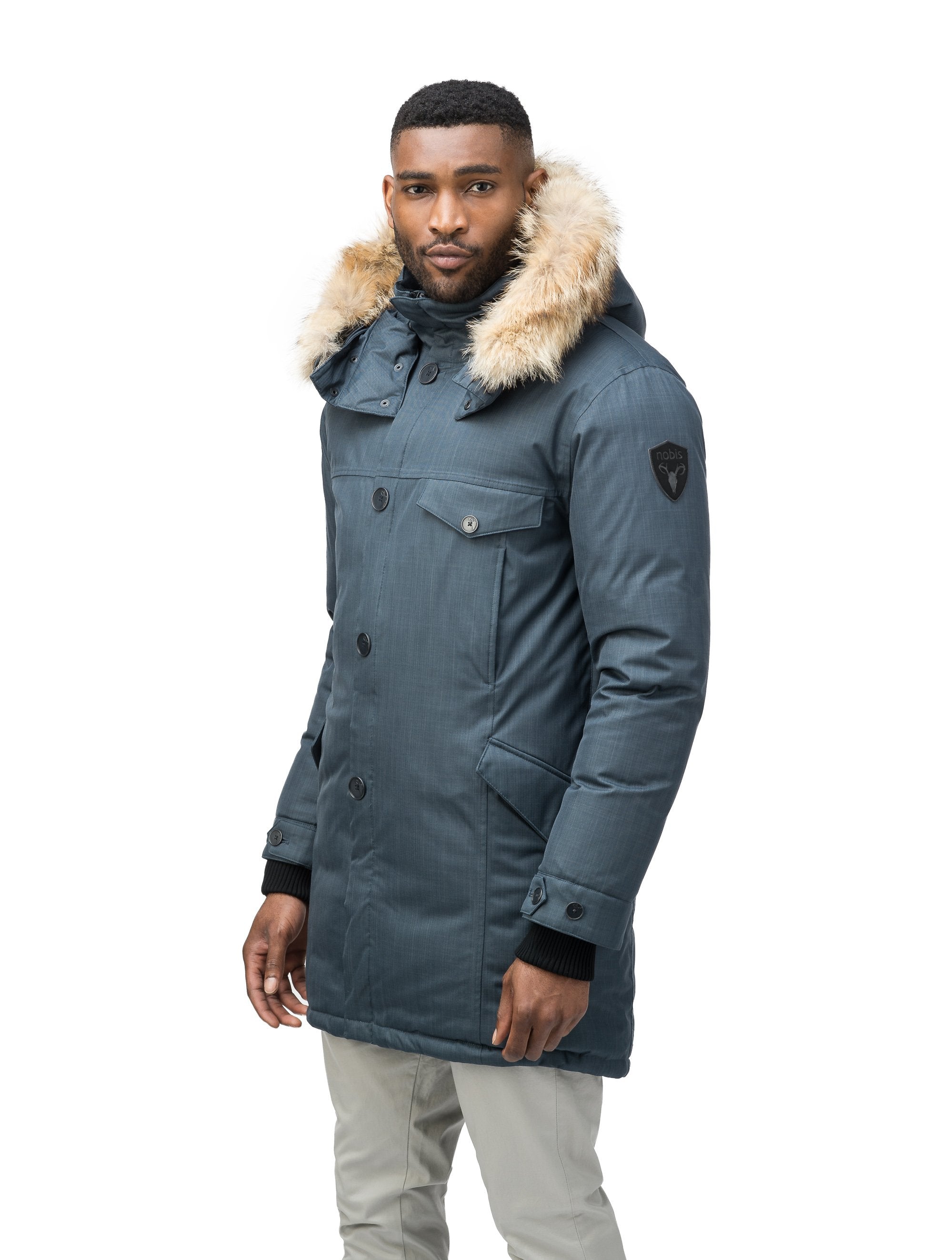 Mens knee length parka on sale coats