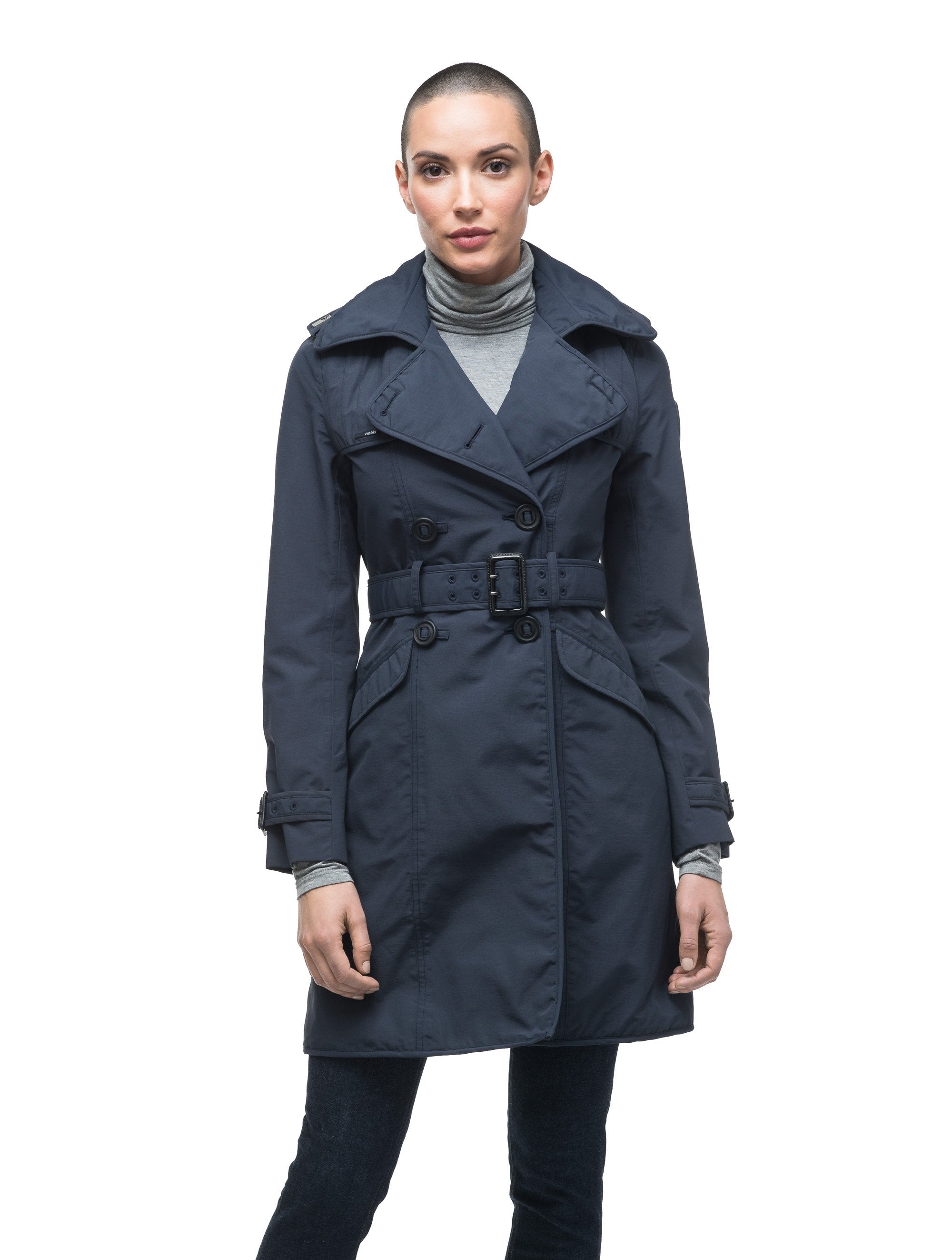 Blue trench store coat womens