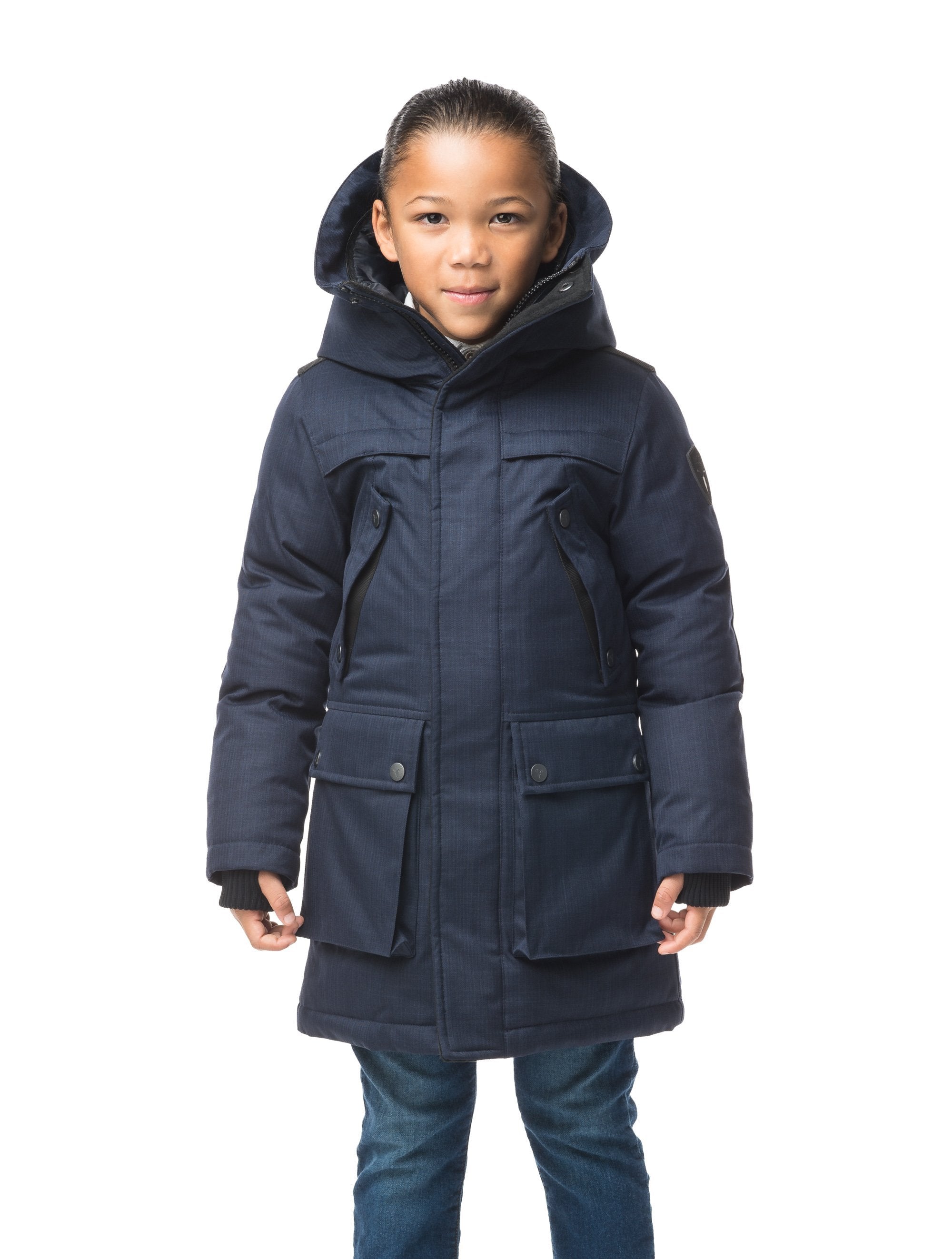 Kids long down store jacket