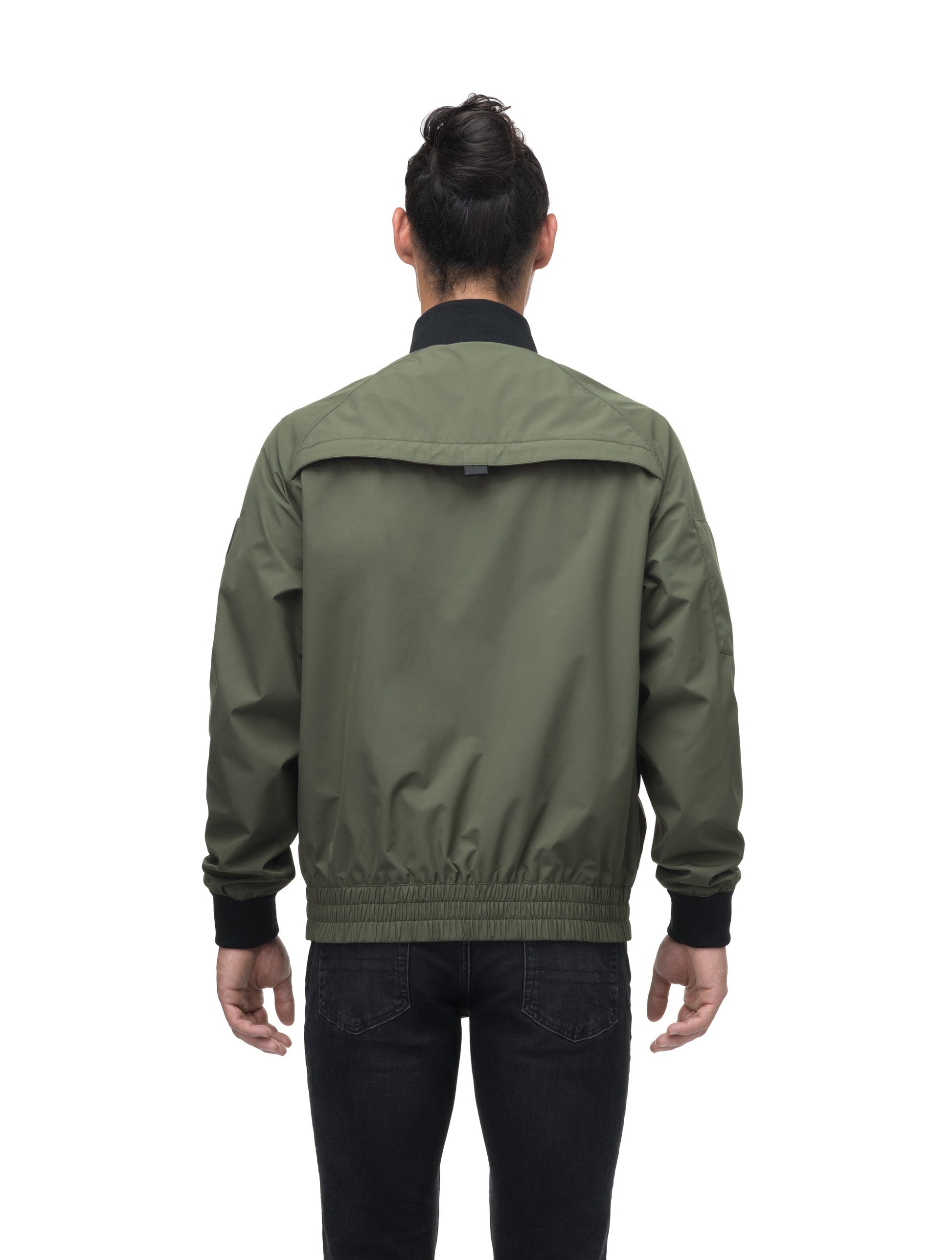 Men's hip length waterproof bomber jacket with 2-way zipper in Fatigue