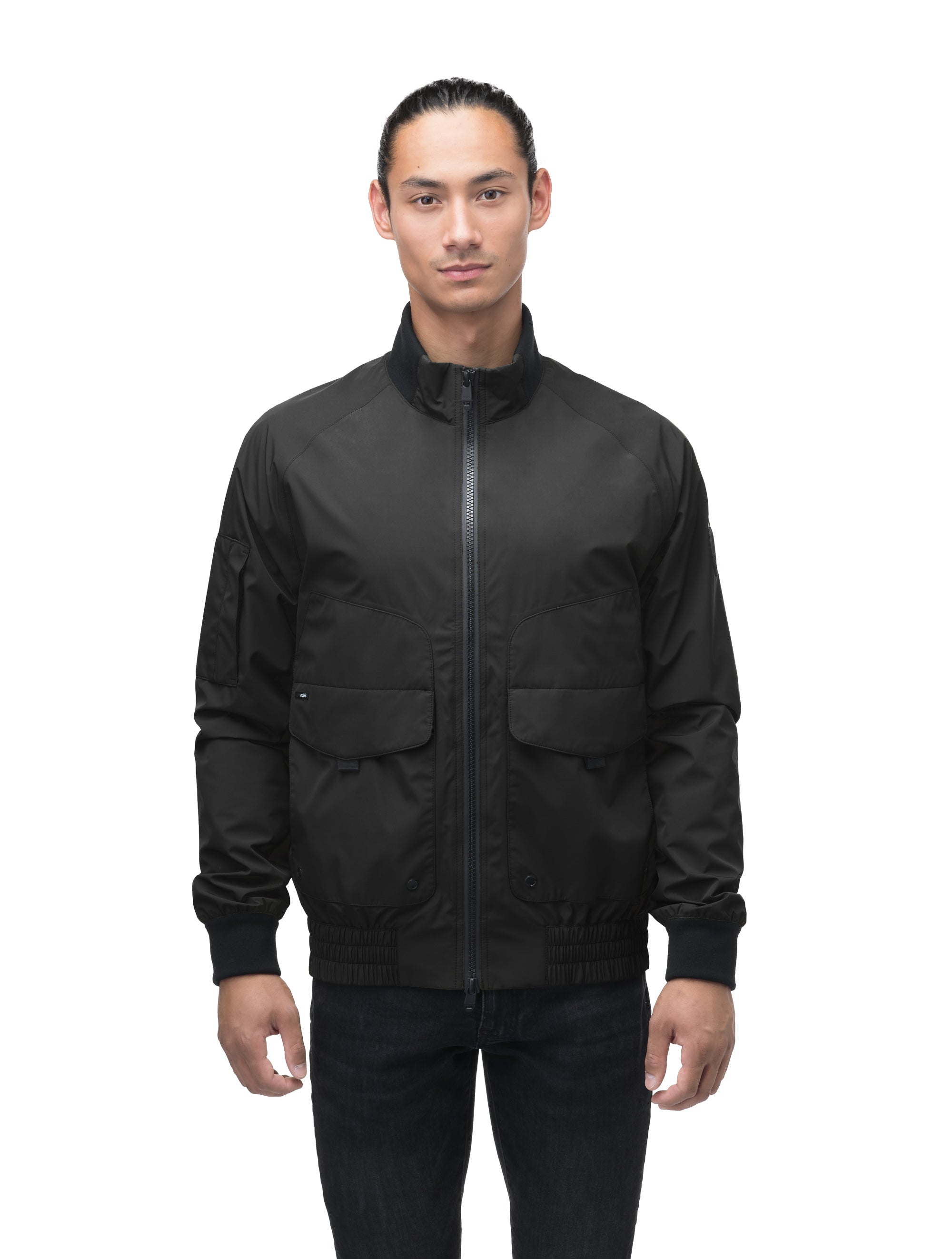 Waterproof bomber jacket with hot sale hood