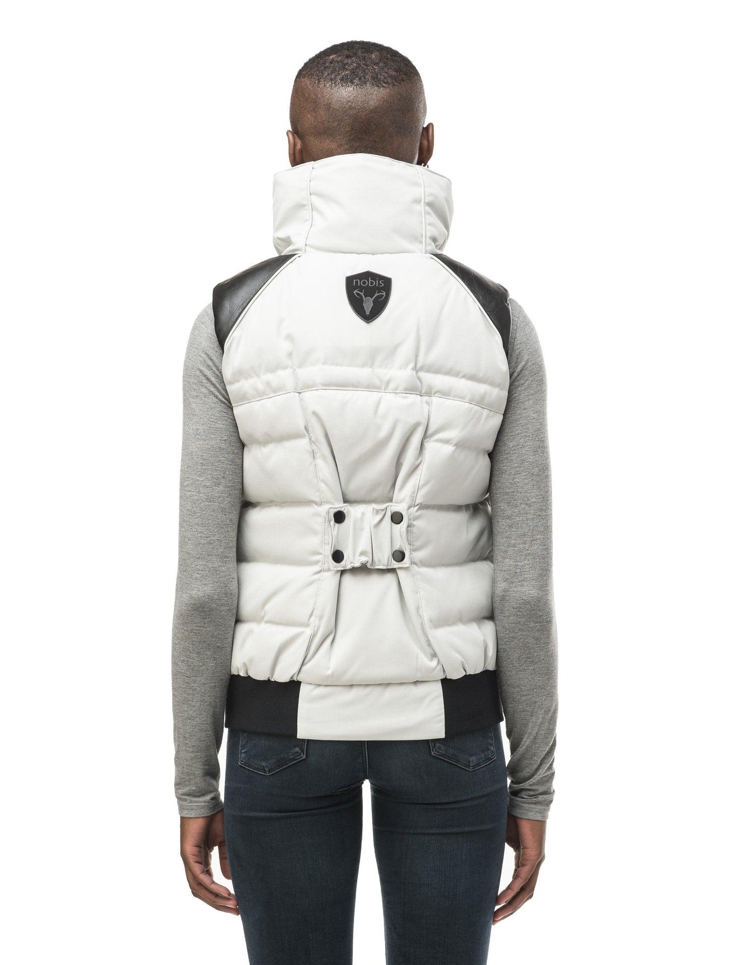 Women's puffer vest with quilting detail in CH Stone