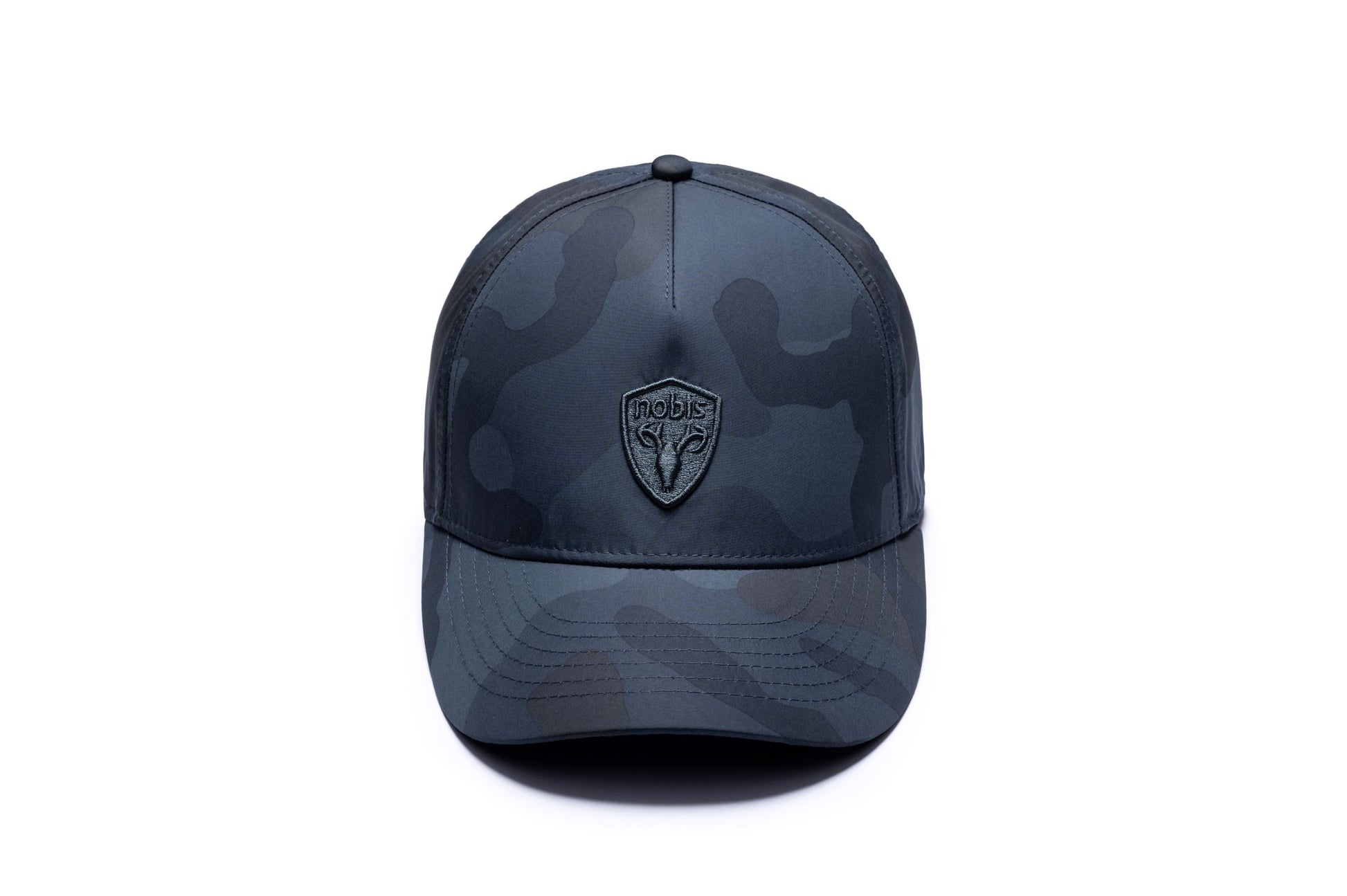 Five panel baseball hat with adjustable back in Navy Camo