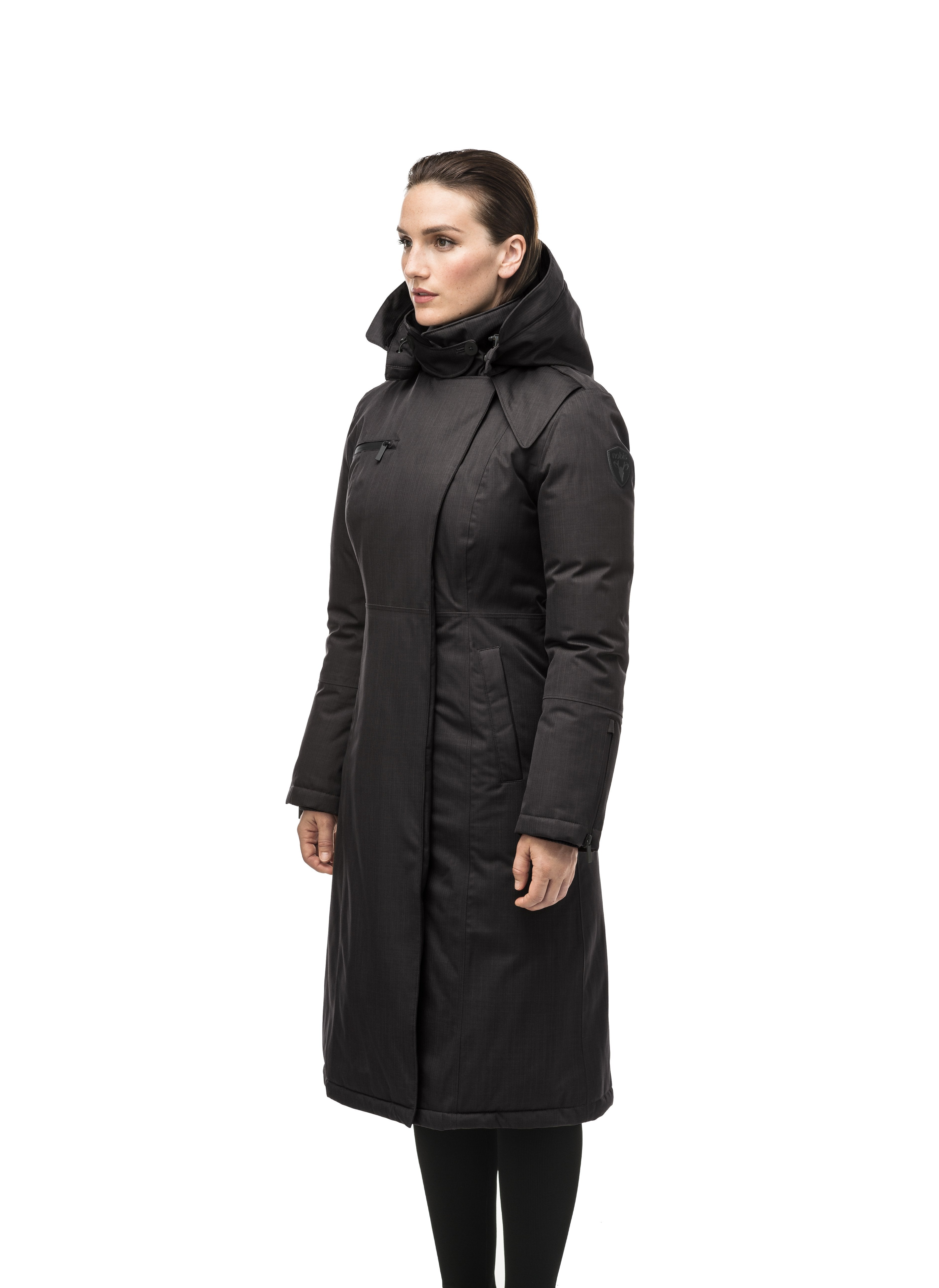 Black calf 2024 length coat