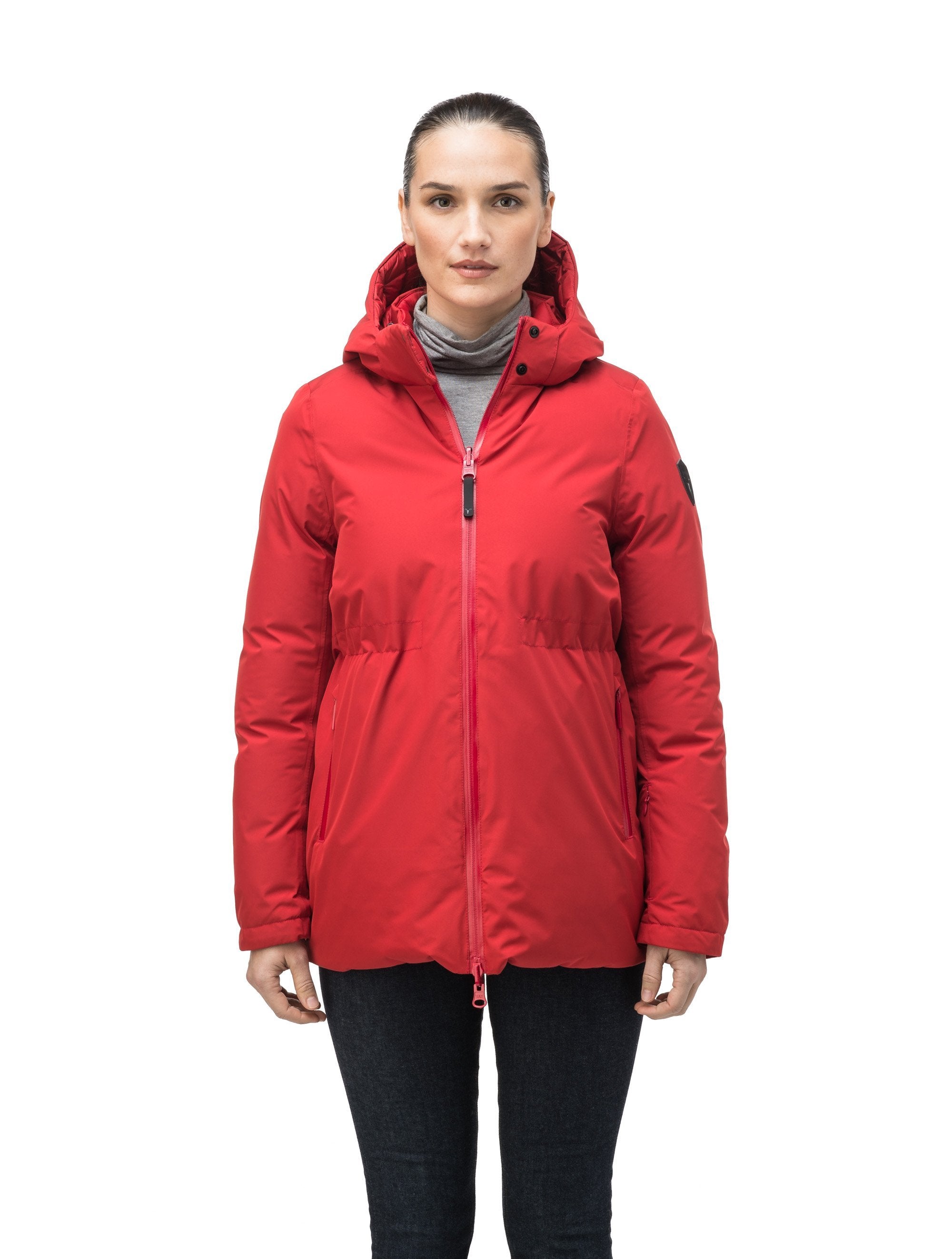 Waterproof puffer jacket with hood womens hot sale