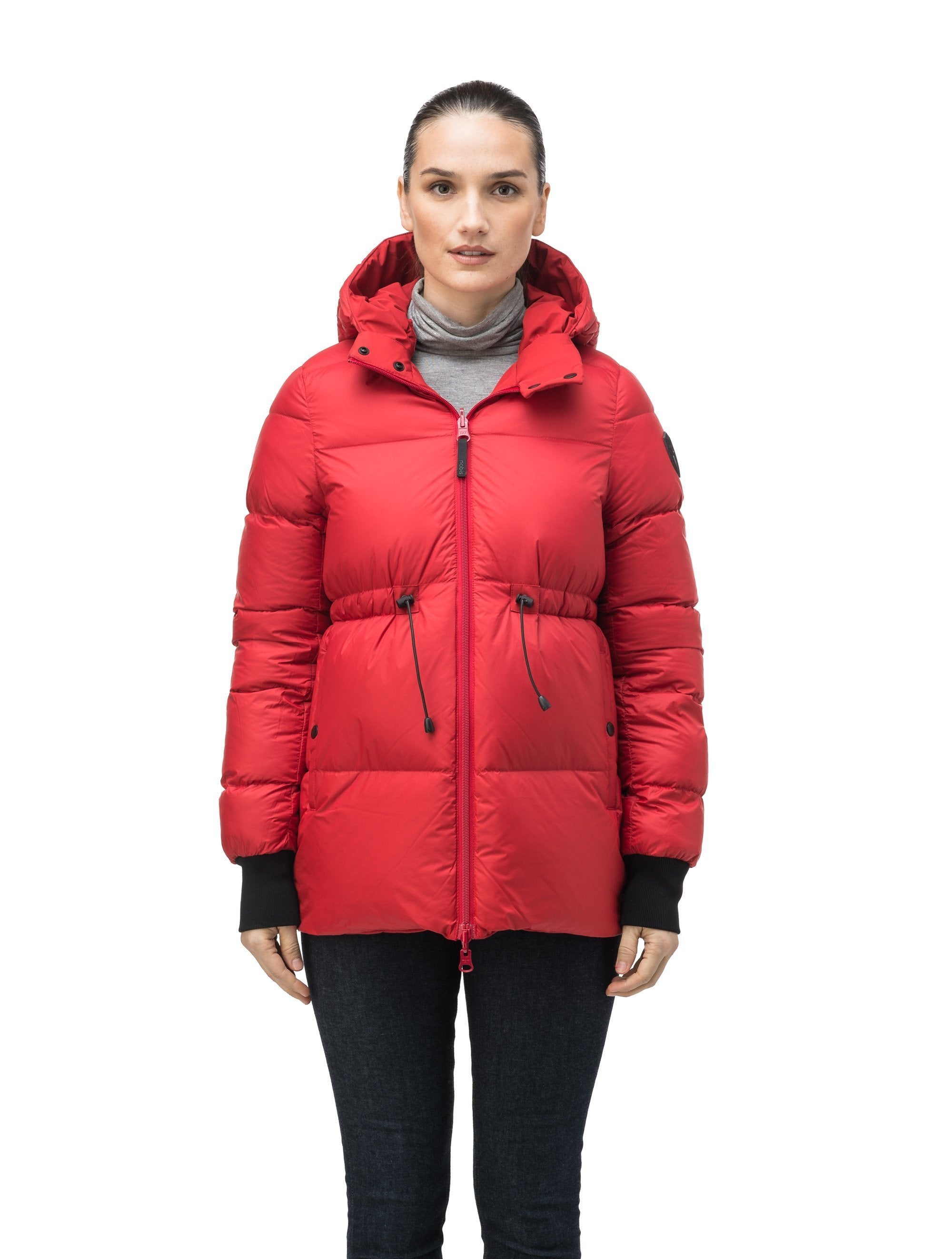 Waterproof puffer jacket discount with hood womens